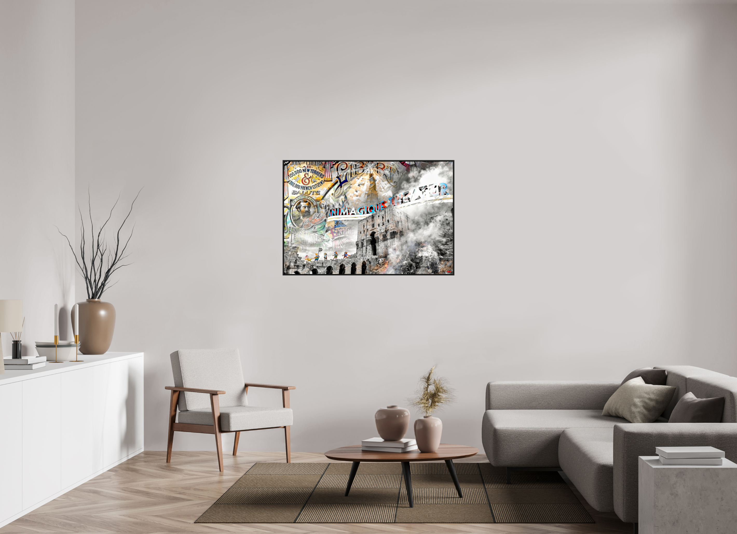 120 x 80 cm, Schattenfugen-Rahmen schwarz & 2mm Acrylglas FA SCSI Mumtaz I