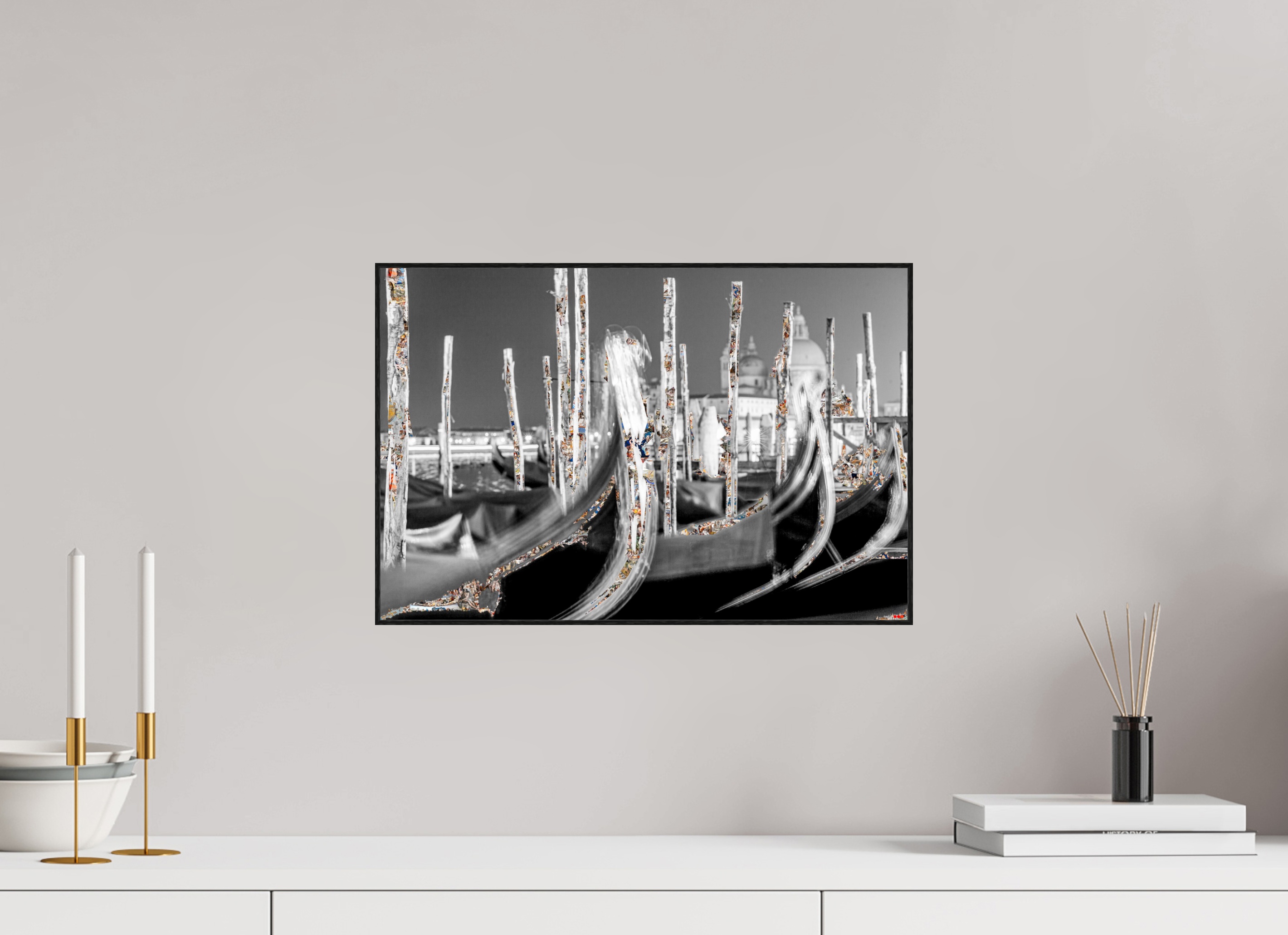 45 x 30 cm, Foto in ArtBox aus Massivholz Eiche schwarz RED³ HP Alina I