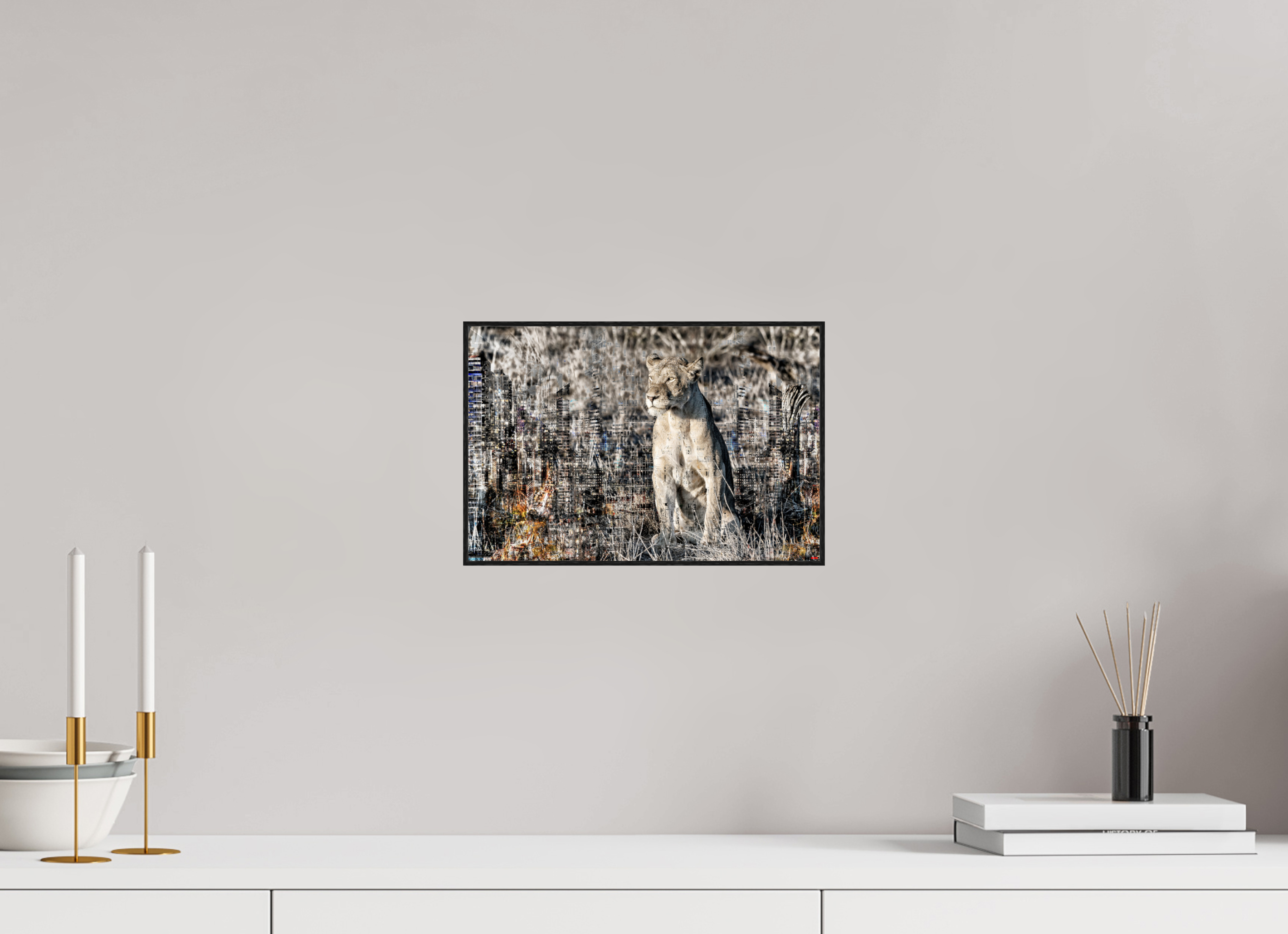 30 x 20 cm, Foto in ArtBox aus Massivholz Eiche schwarz RED³ WC Adwoa I