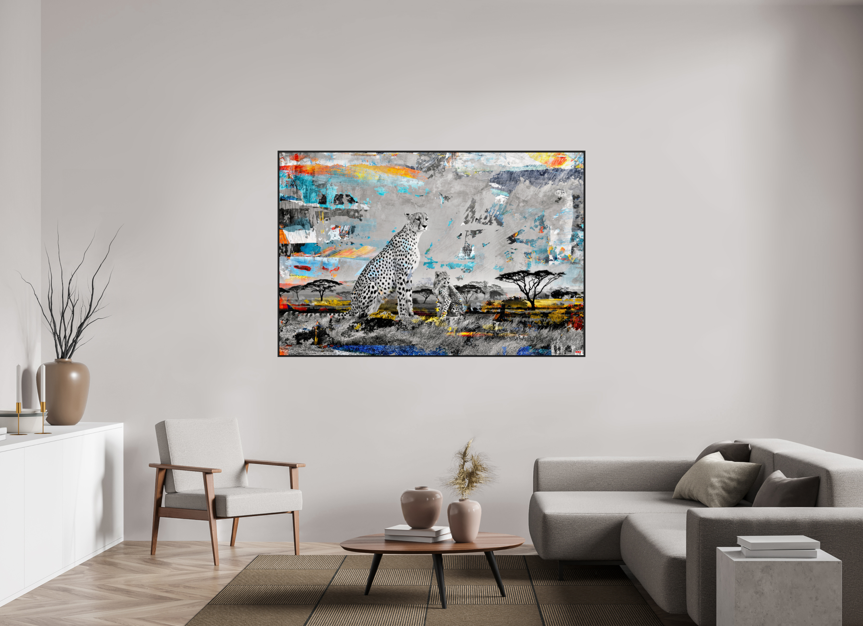 180 x 120 cm, Schattenfugen-Rahmen schwarz & 2mm Acrylglas FA WC Ladebayo I