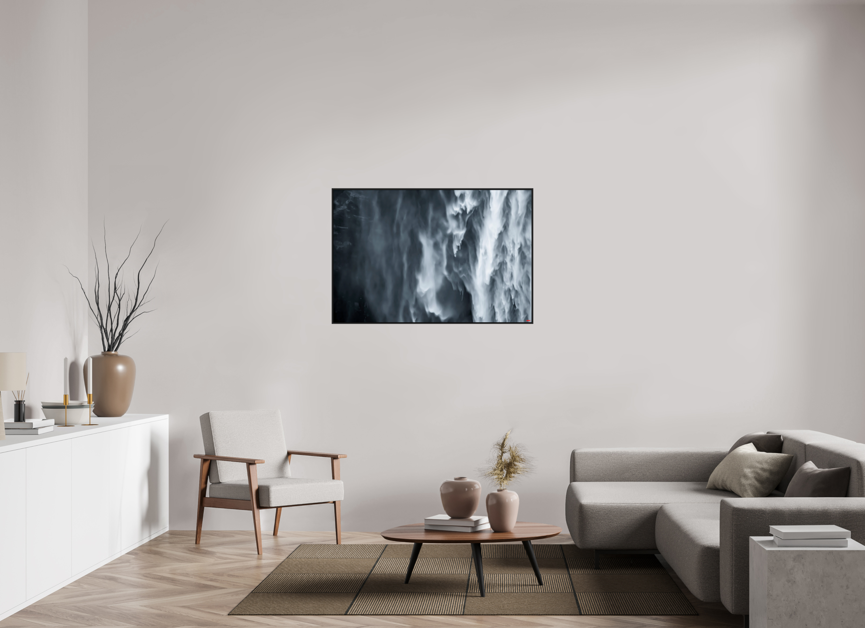 120 x 80 cm, Schattenfugen-Rahmen schwarz & 2mm Acrylglas FA PH Oats in the Water I