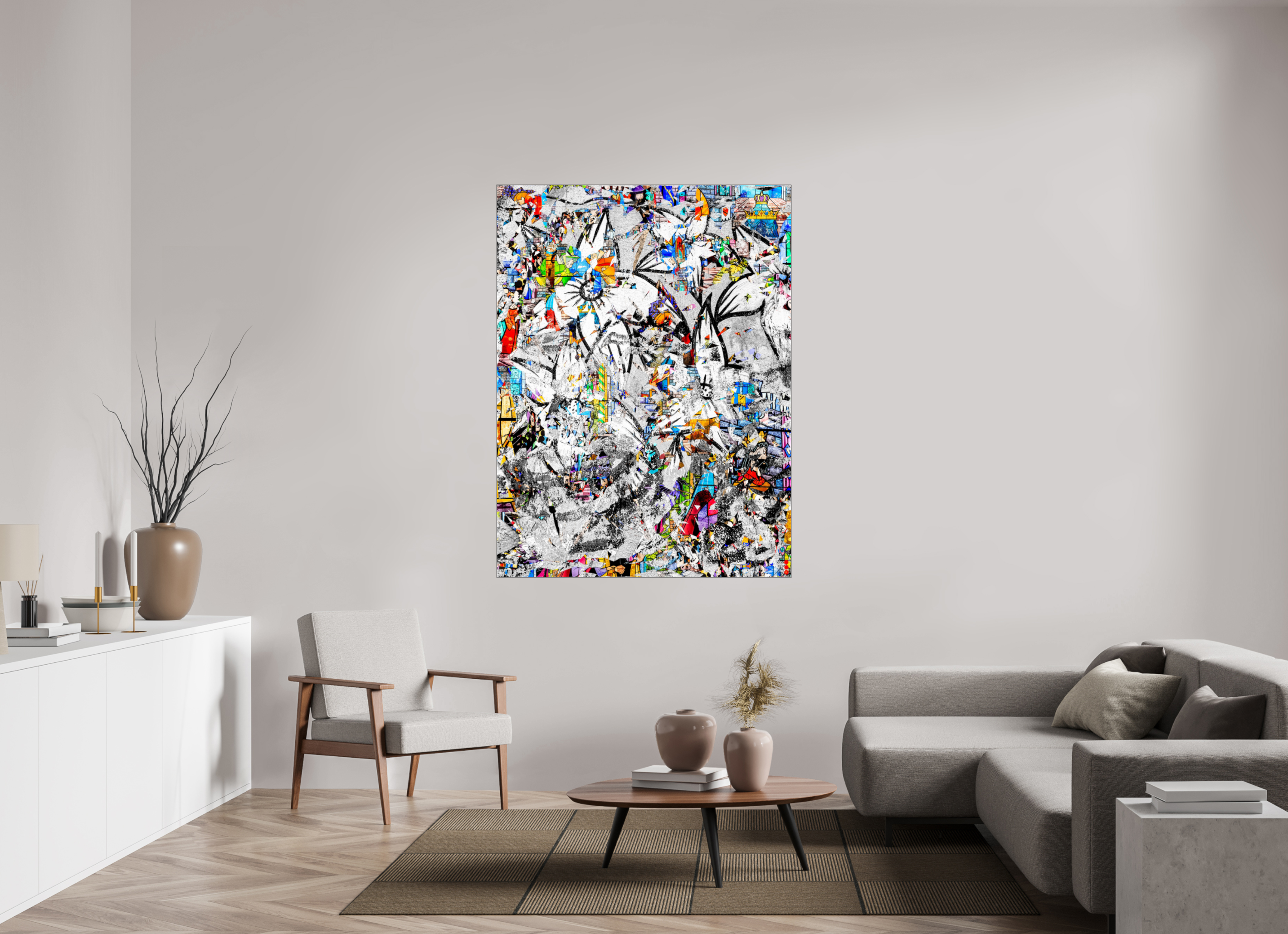 120 x 160 cm, Slimline Einfassung schwarz unter 2mm Acrylglas FA SCSI Miraaj III