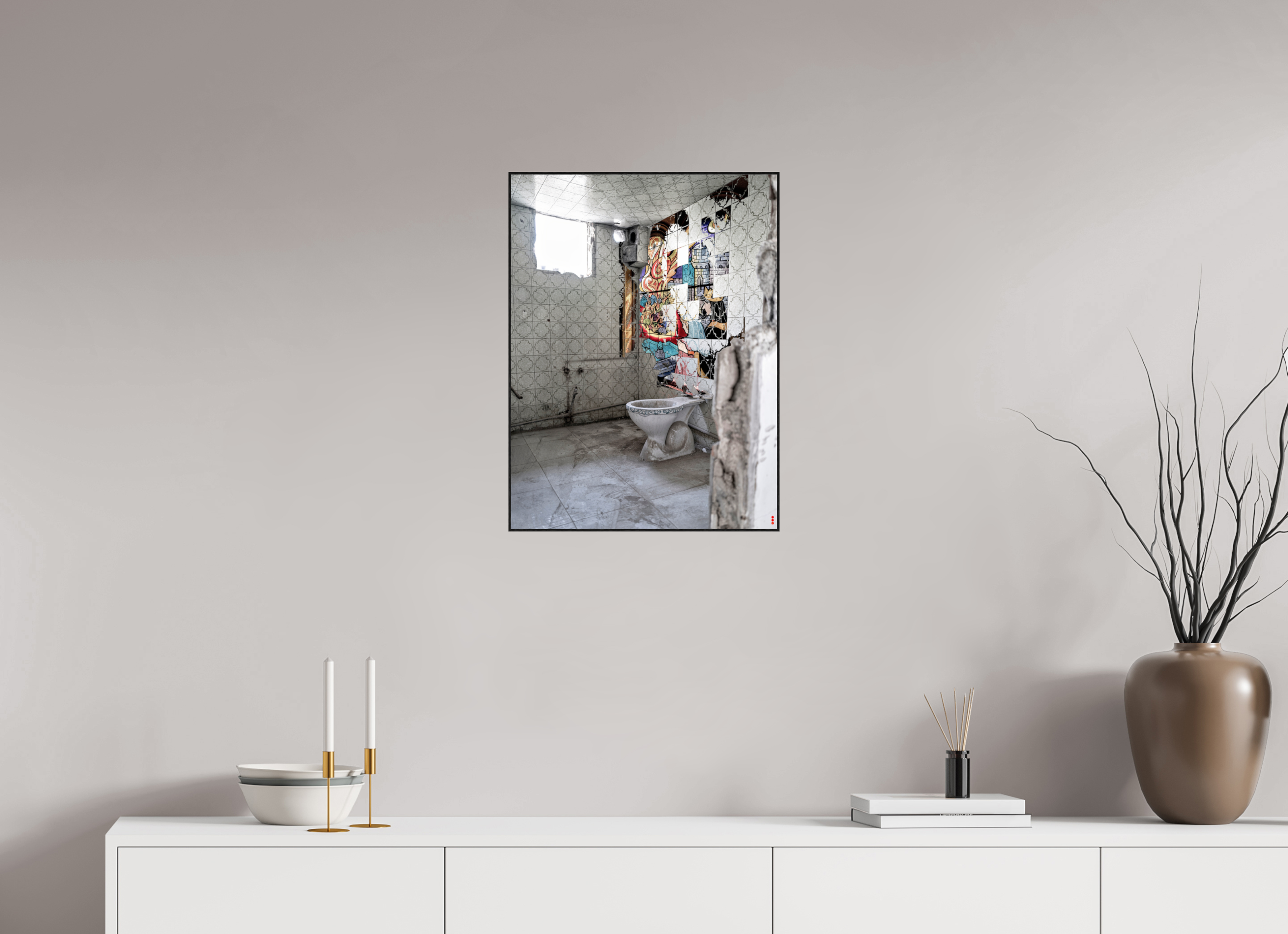 45 x 60 cm, Foto in ArtBox aus Massivholz Eiche schwarz RED³ SCSI Masirah III