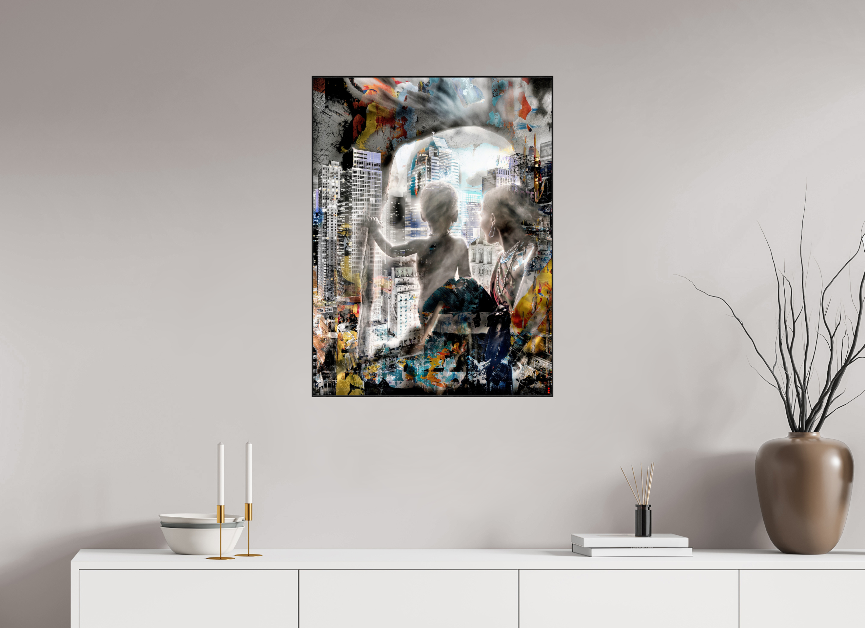 60 x 80 cm, Foto in ArtBox aus Massivholz Eiche schwarz RED³ HP Sukama III