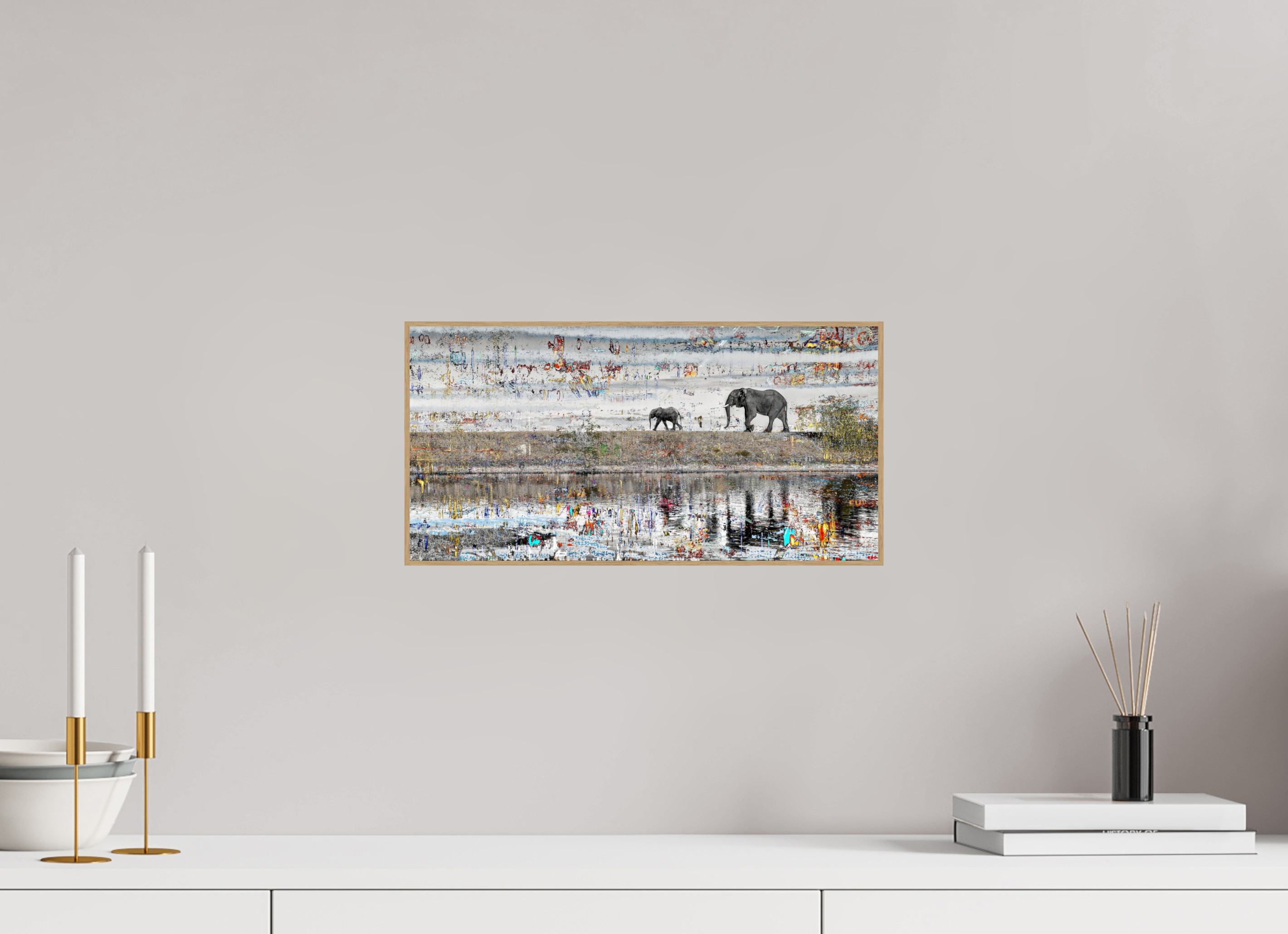 40 x 20 cm, Foto in ArtBox aus Massivholz Eiche natur RED³ WC Akuji V