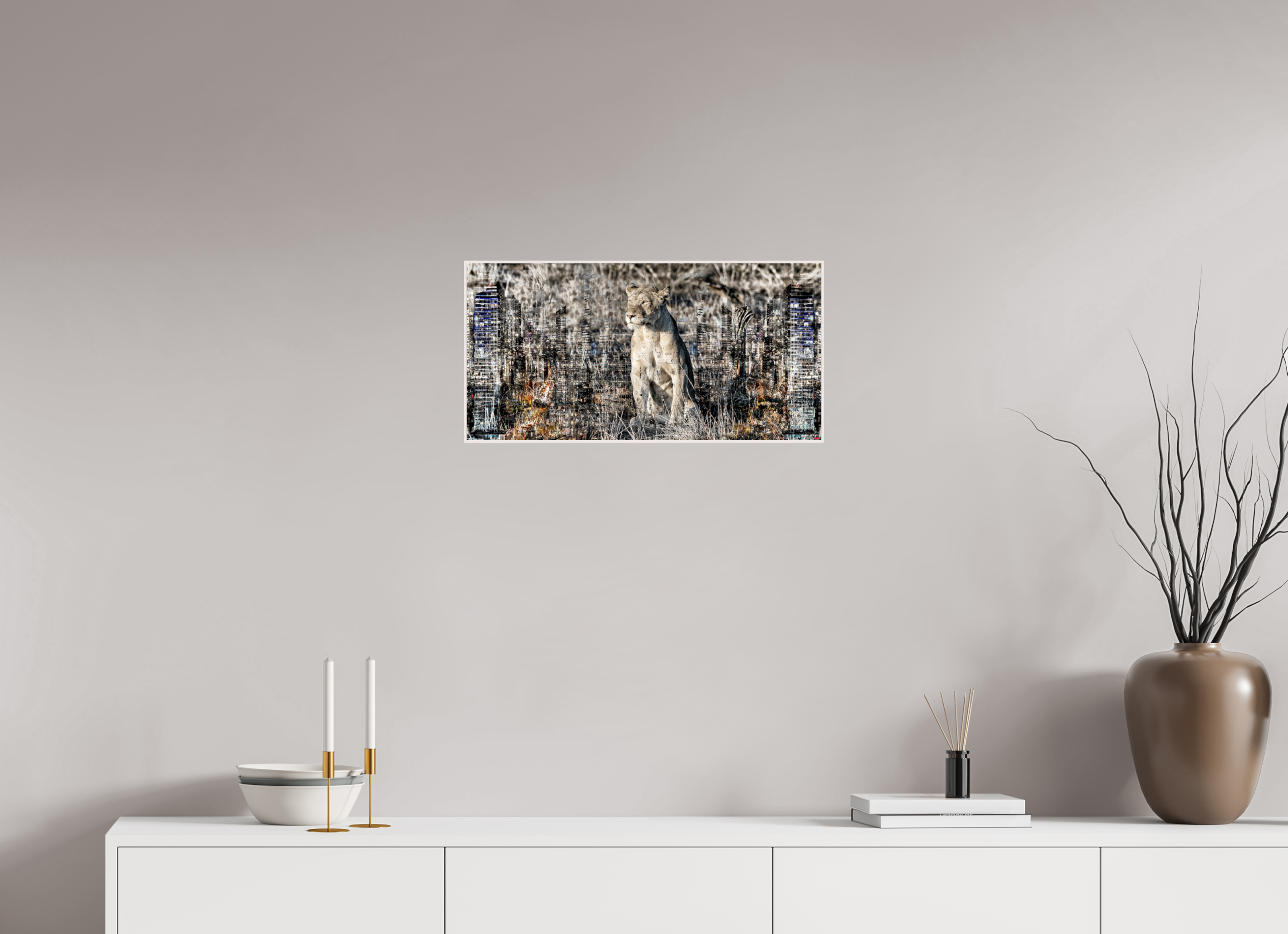 60 x 30 cm, Foto in ArtBox aus Massivholz Ahorn weiß RED³ WC Adwoa V