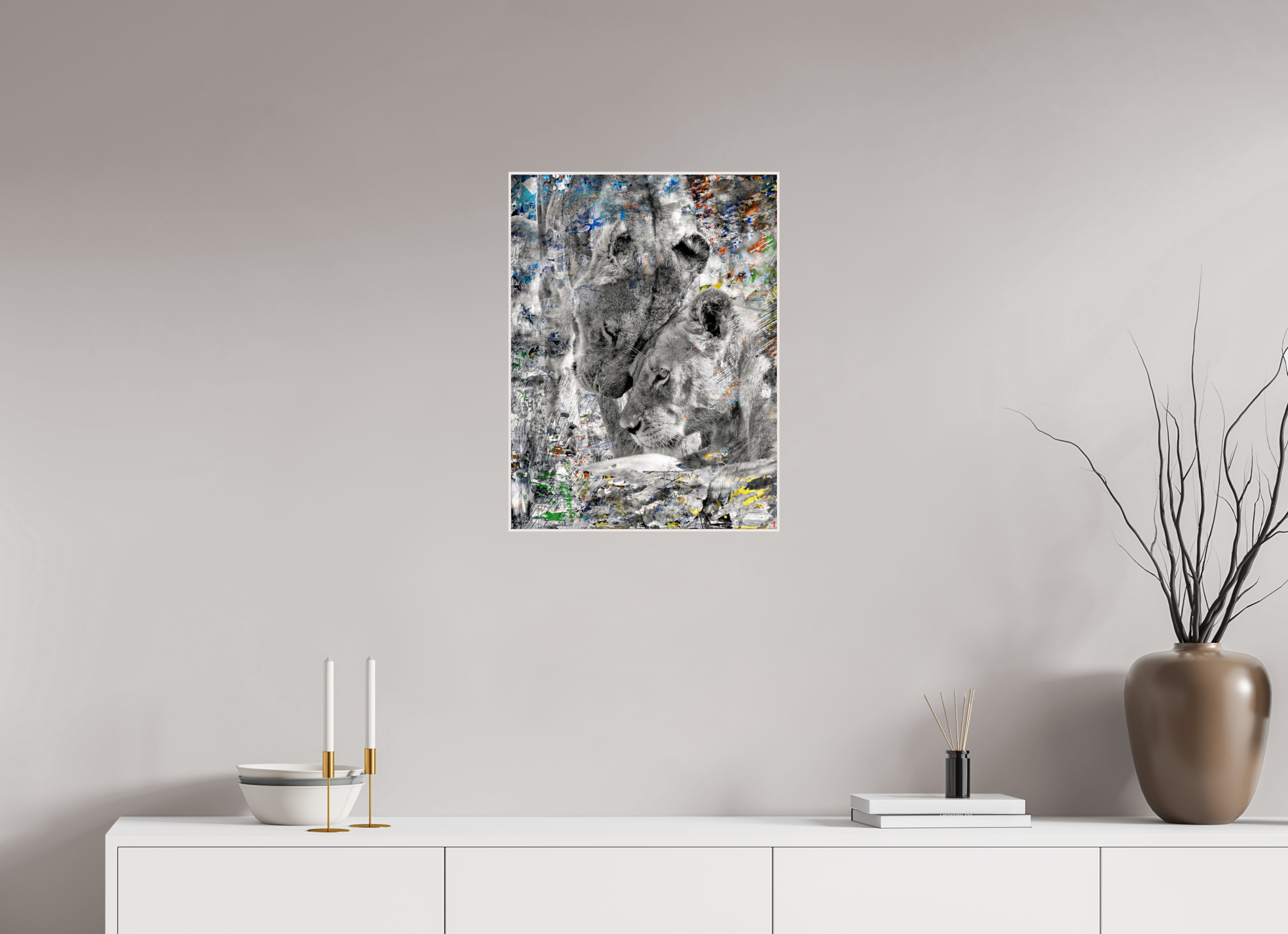 45 x 60 cm, Foto in ArtBox aus Massivholz Ahorn weiß RED³ WC Layamaya III