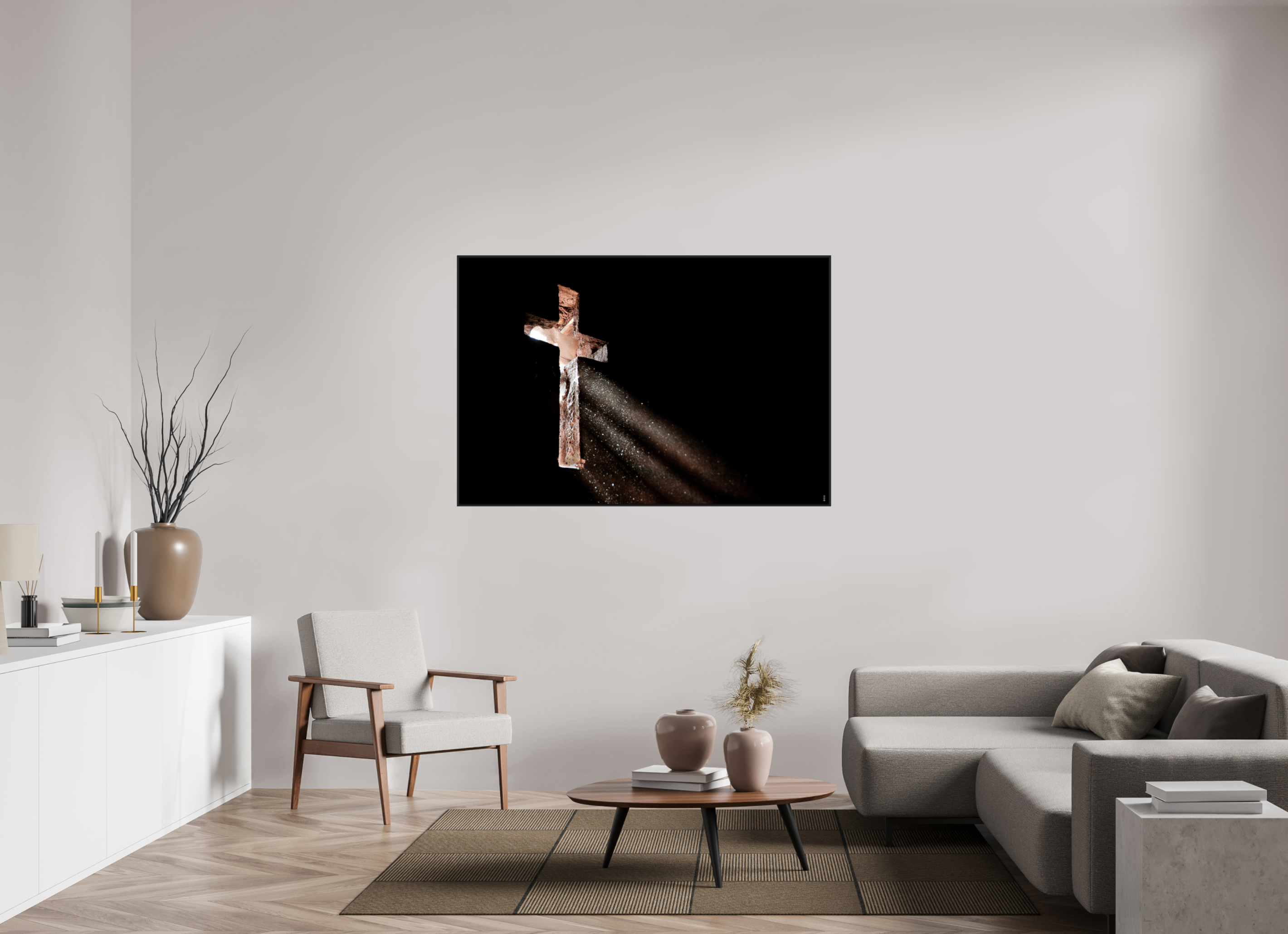 150 x 100 cm, Schattenfugen-Rahmen schwarz & 2mm Acrylglas FA PH Moyale I