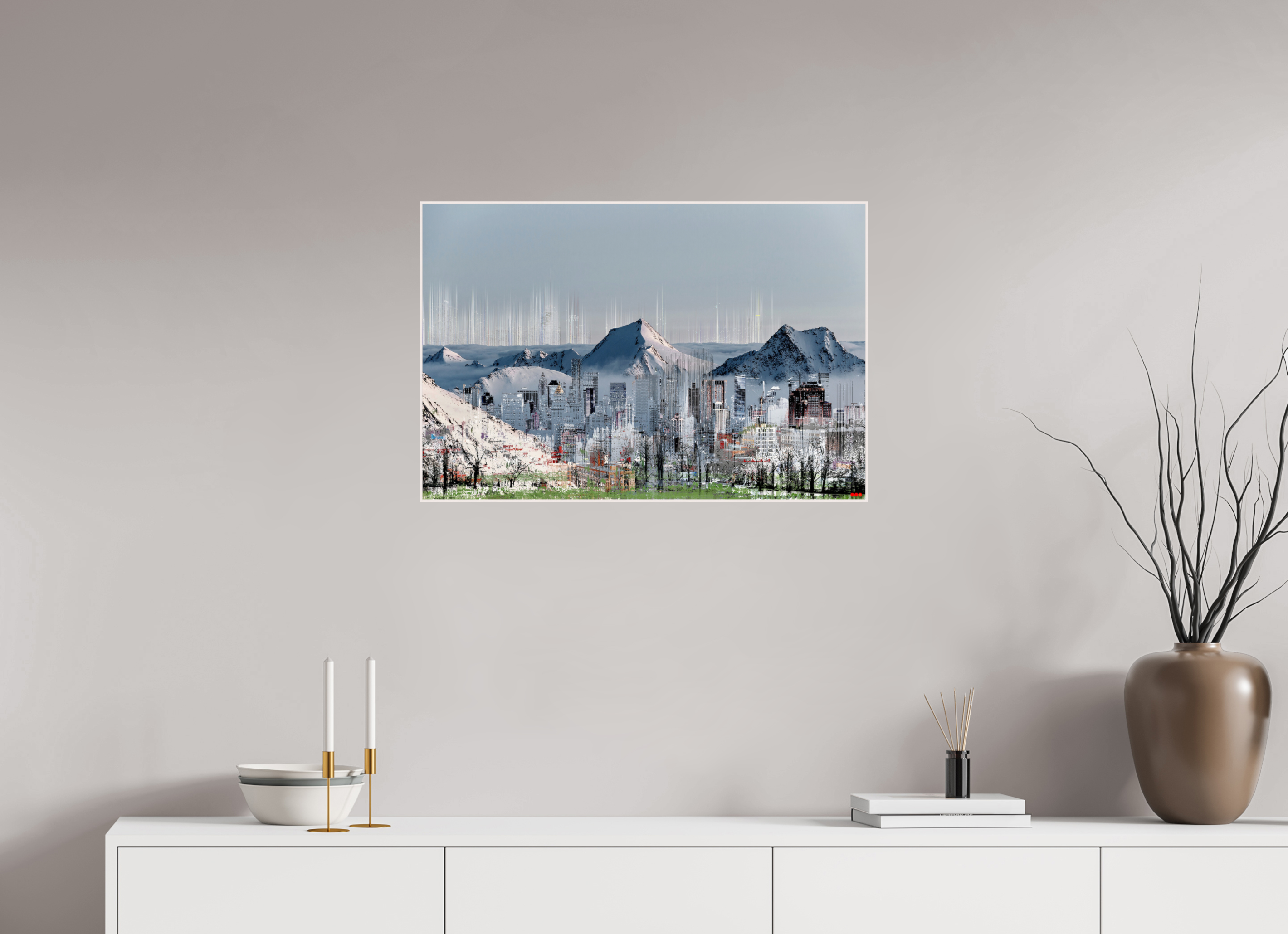75 x 50 cm, Foto in ArtBox aus Massivholz Ahorn weiß RED³ HP Mafuane I
