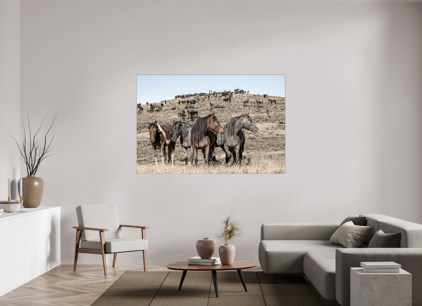 Wild Mustangs Bemossed I