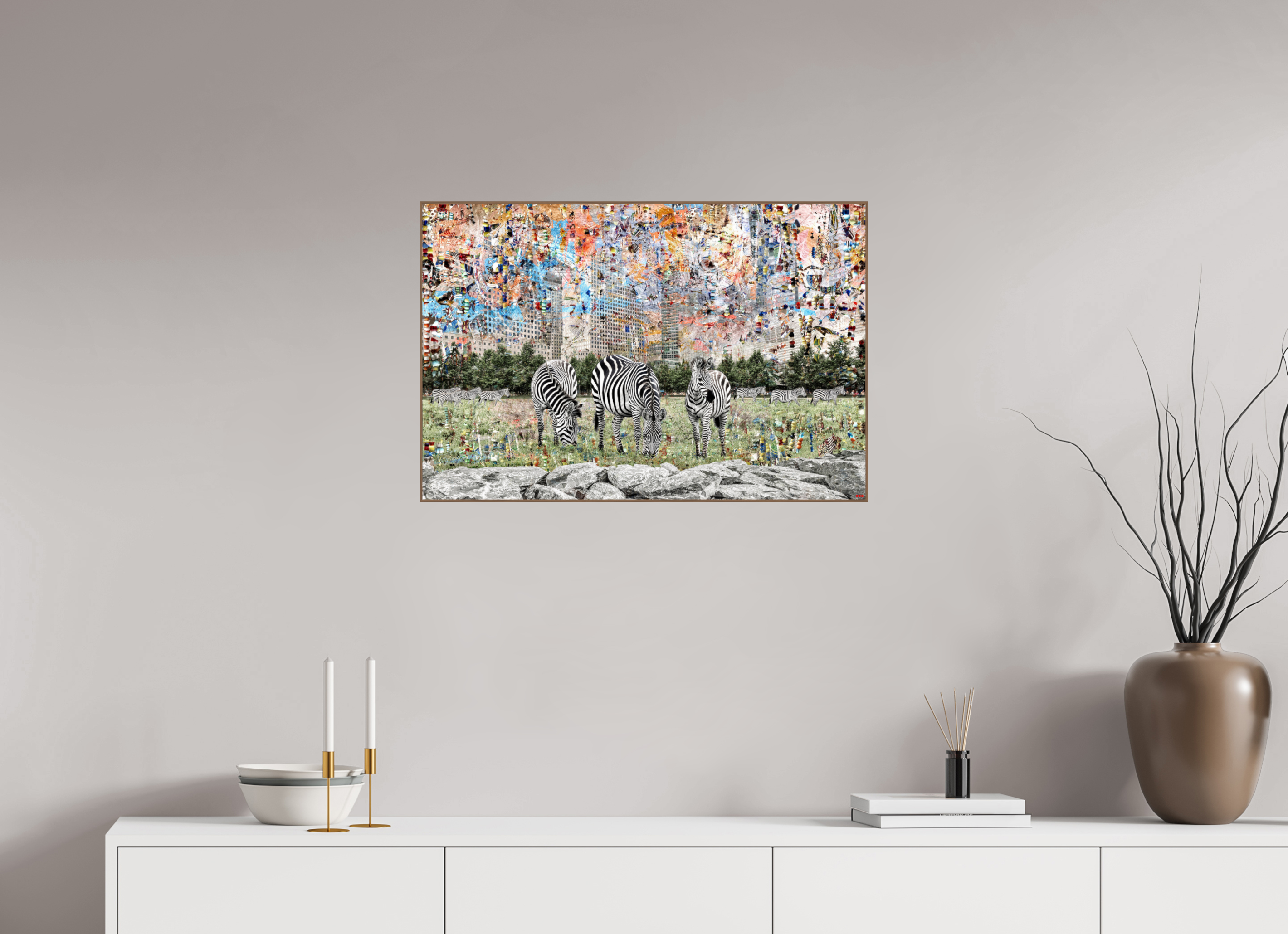 75 x 50 cm, Foto in ArtBox aus Massivholz Nussbaum RED³ WC Amaya I