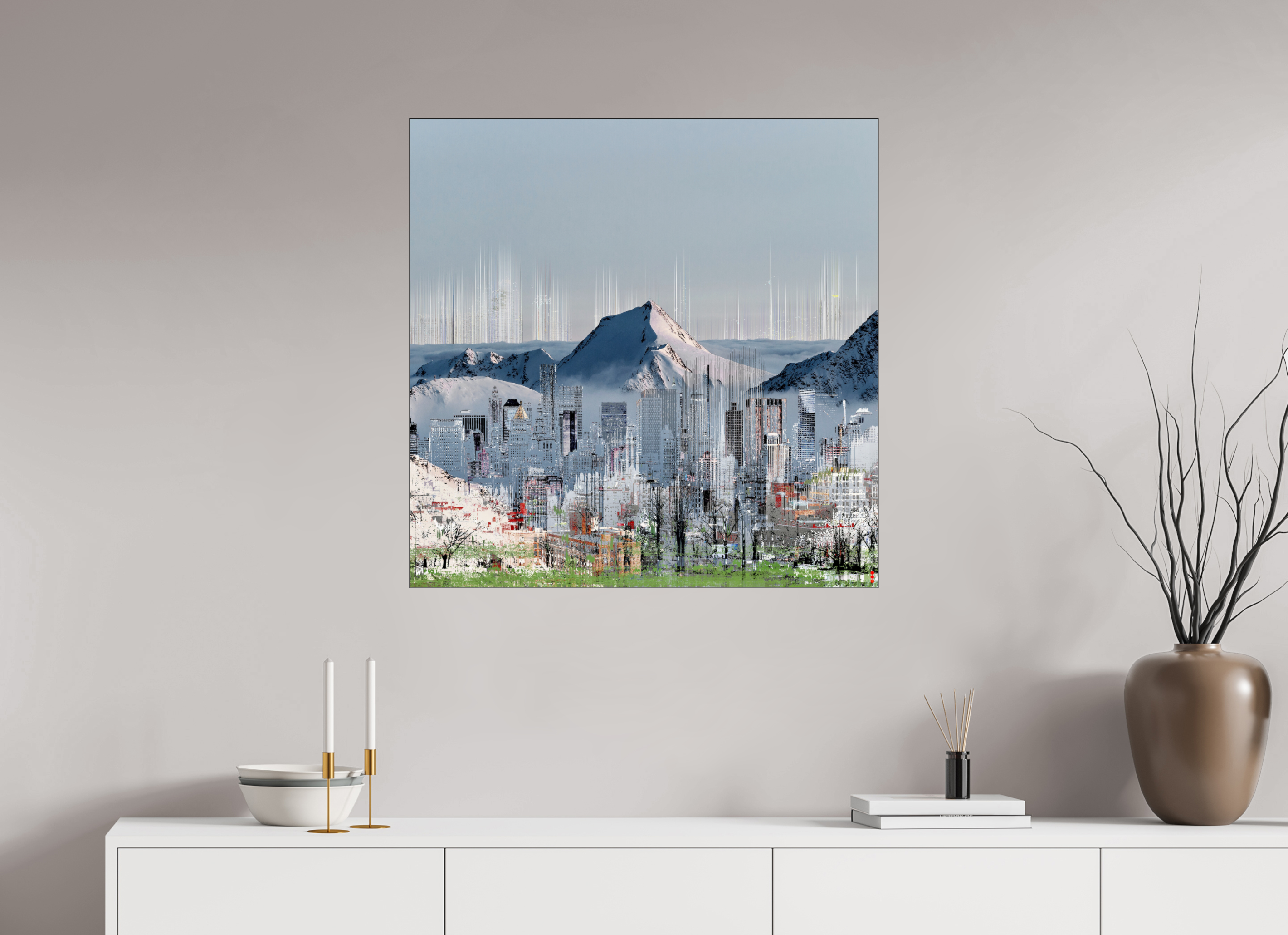 80 x 80 cm, Slimline Einfassung schwarz unter 2mm Acrylglas FA HP Mafuane II