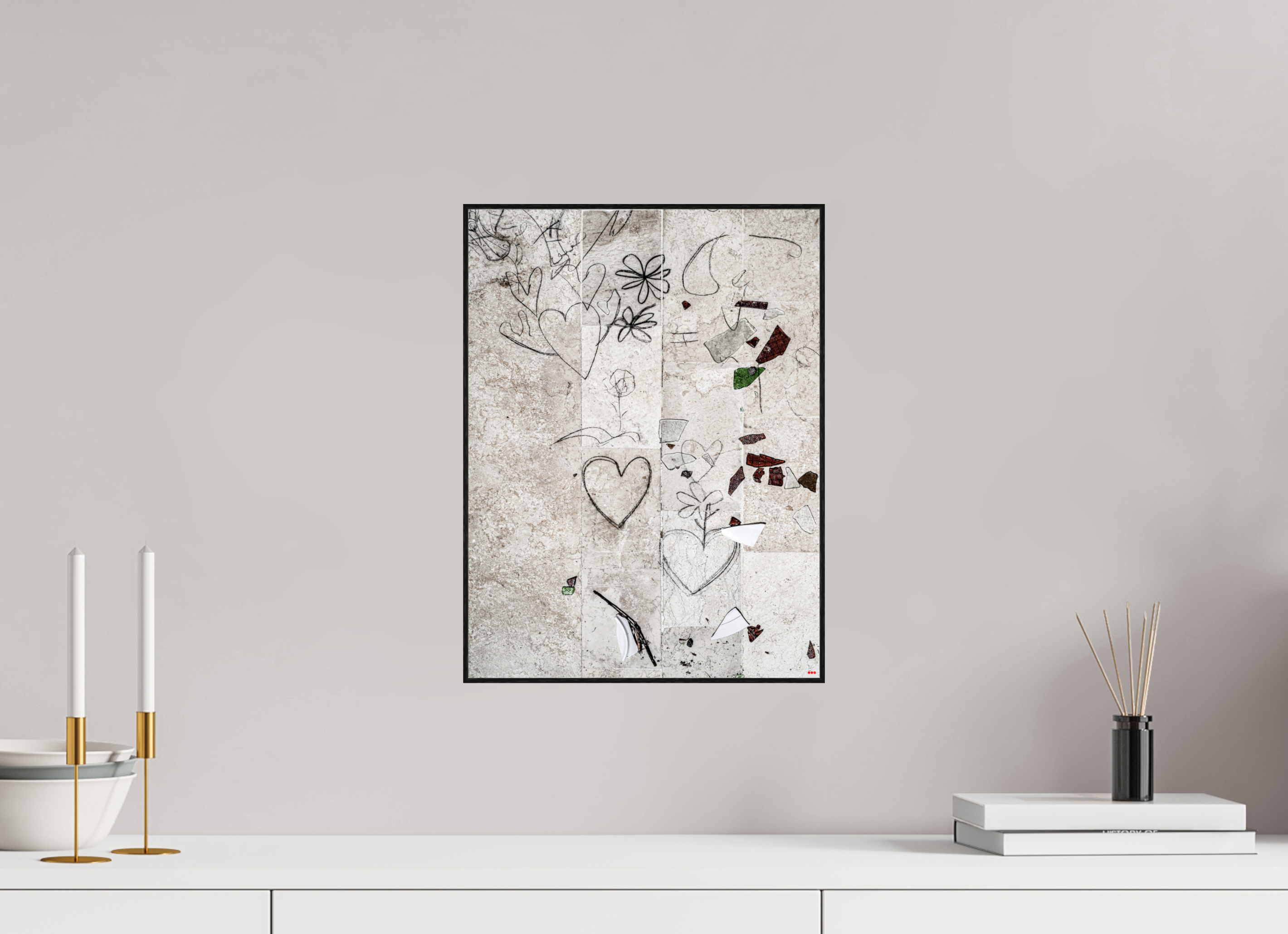 30 x 40 cm, Foto in ArtBox aus Massivholz Eiche schwarz RED³ PH Chandelier III