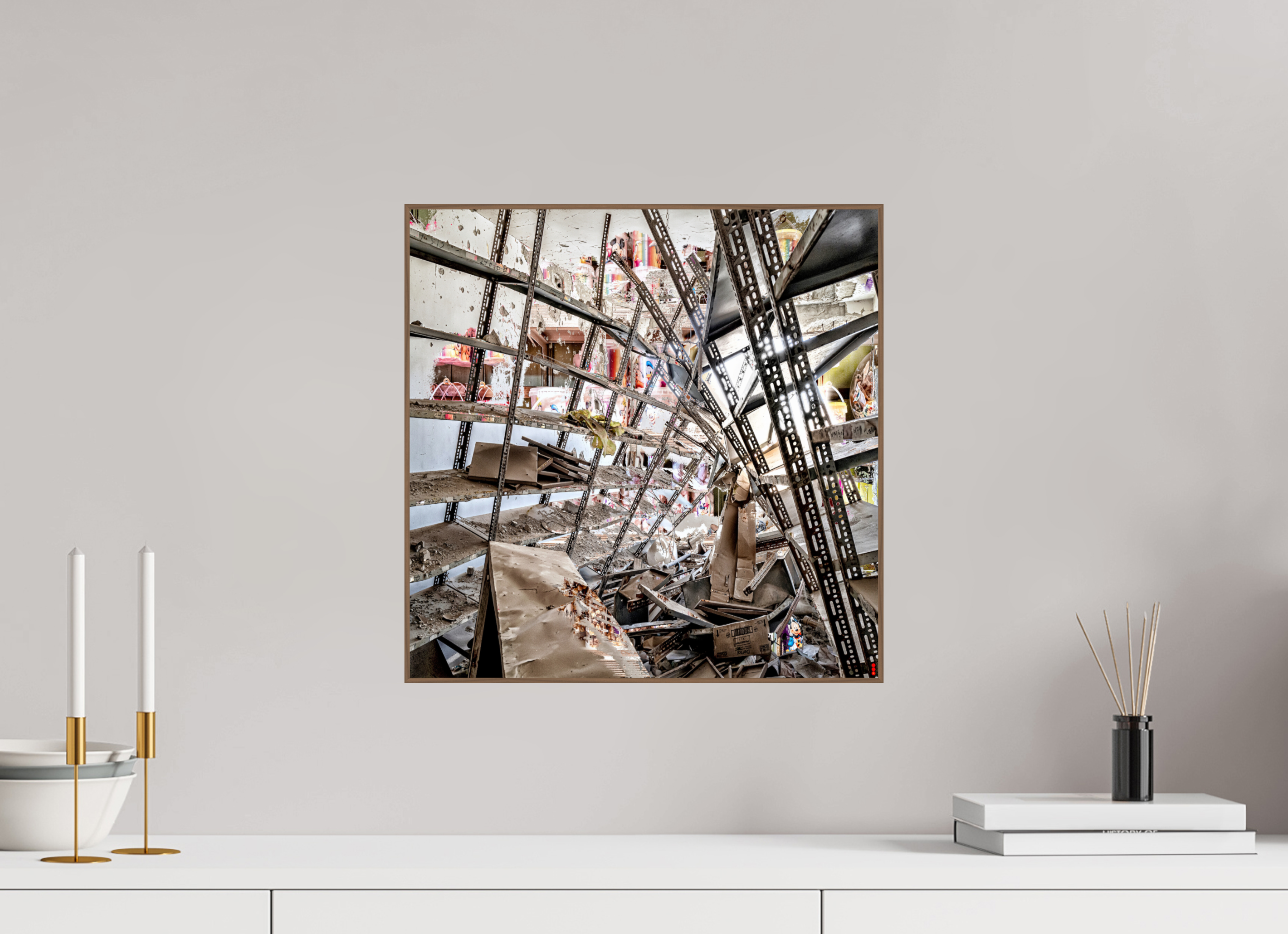 40 x 40 cm, Foto in ArtBox aus Massivholz Nussbaum RED³ SCSI Mahira II