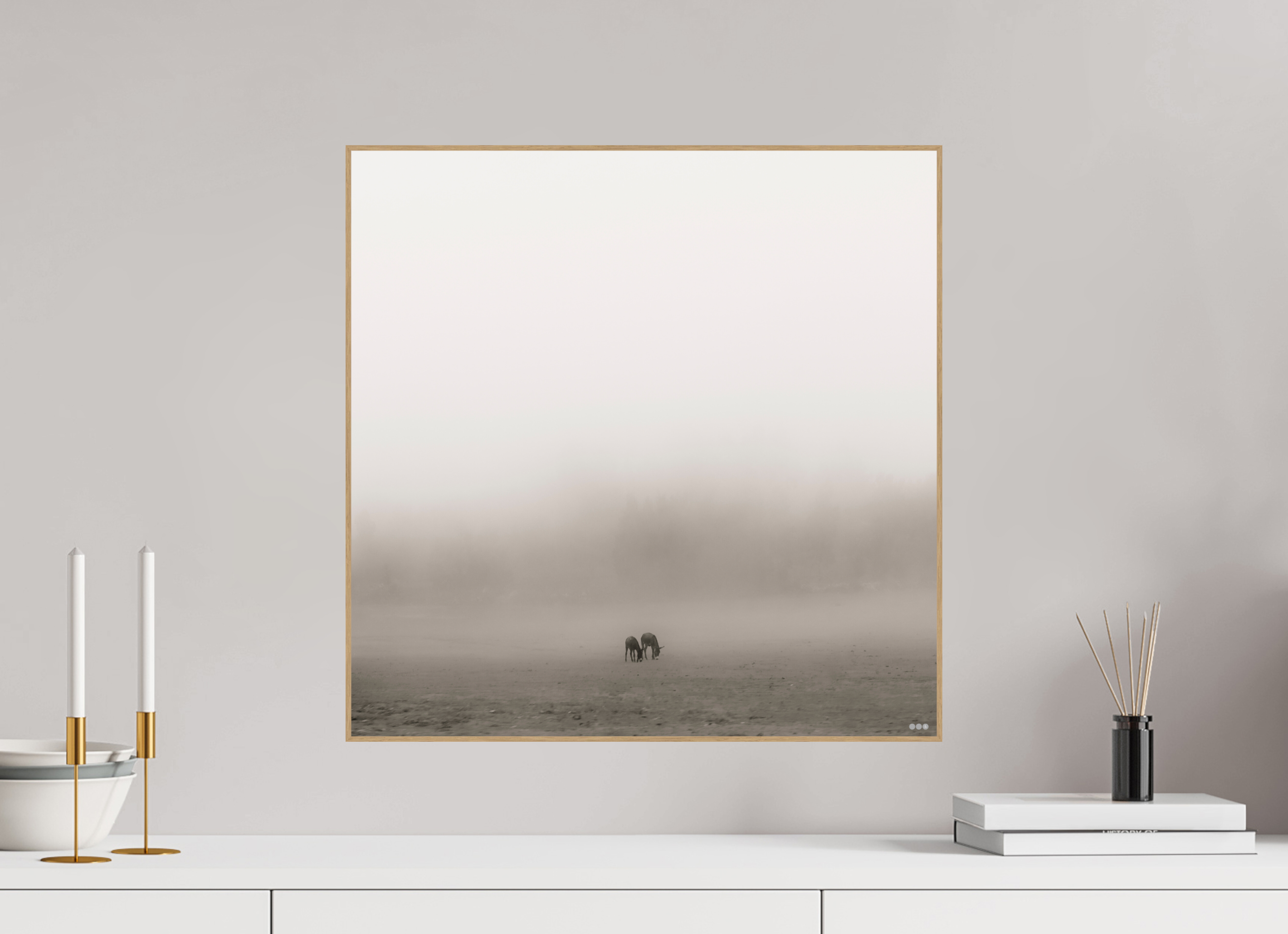 50 x 50 cm, Foto in ArtBox aus Massivholz Eiche natur RED³ PH Mamello II