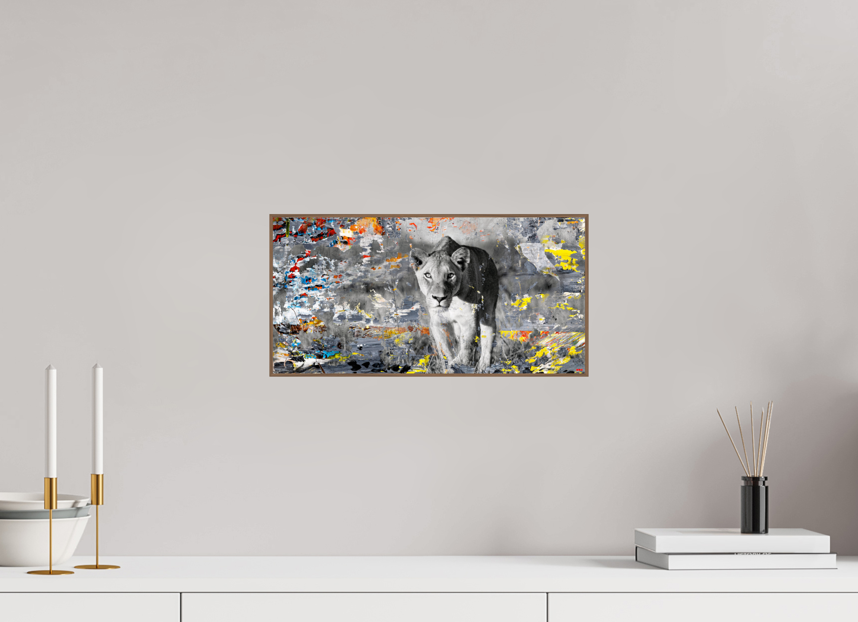 40 x 20 cm, Foto in ArtBox aus Massivholz Nussbaum RED³ WC Lamaya V