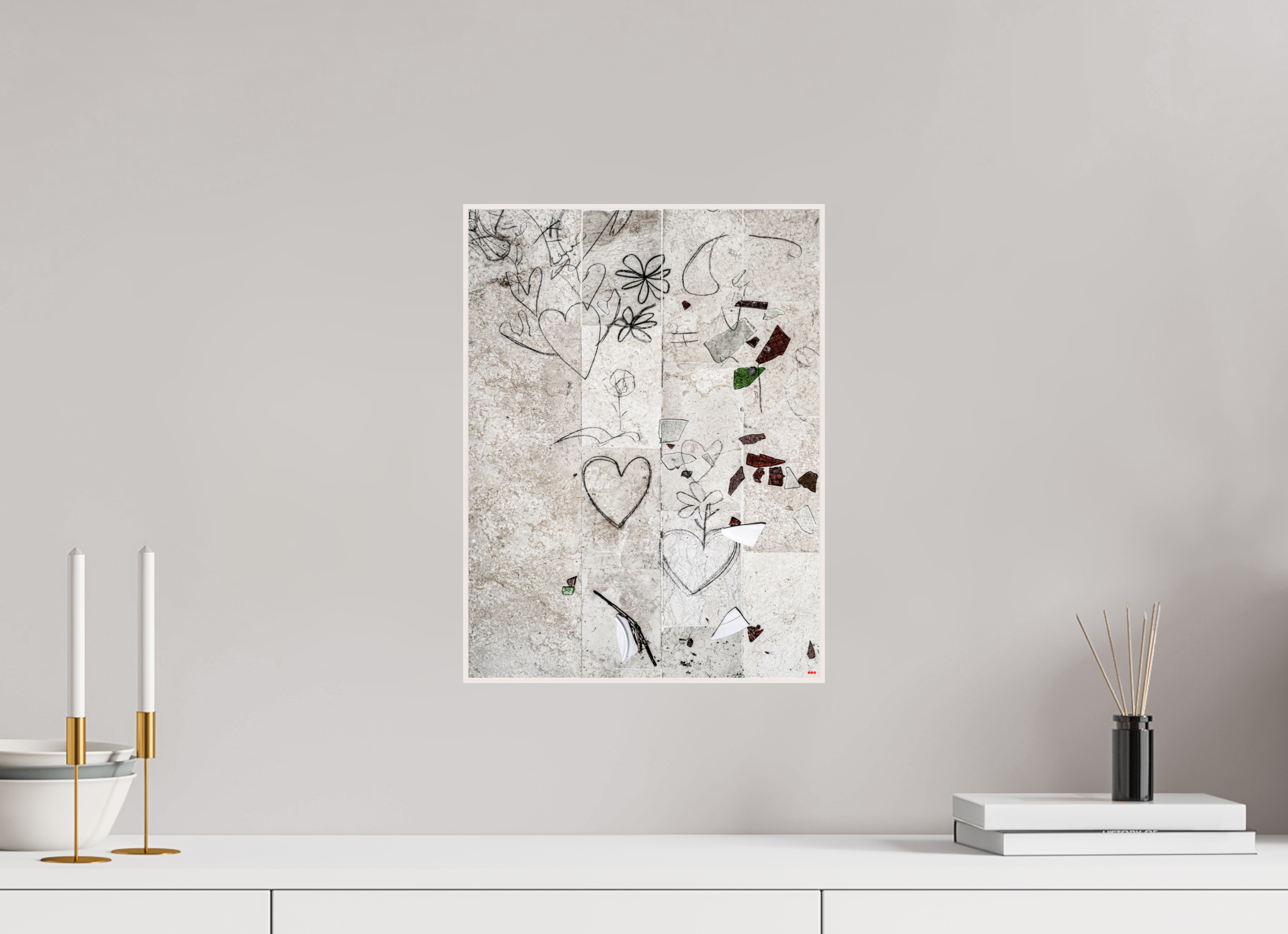 30 x 40 cm, Foto in ArtBox aus Massivholz Ahorn weiß RED³ PH Chandelier III