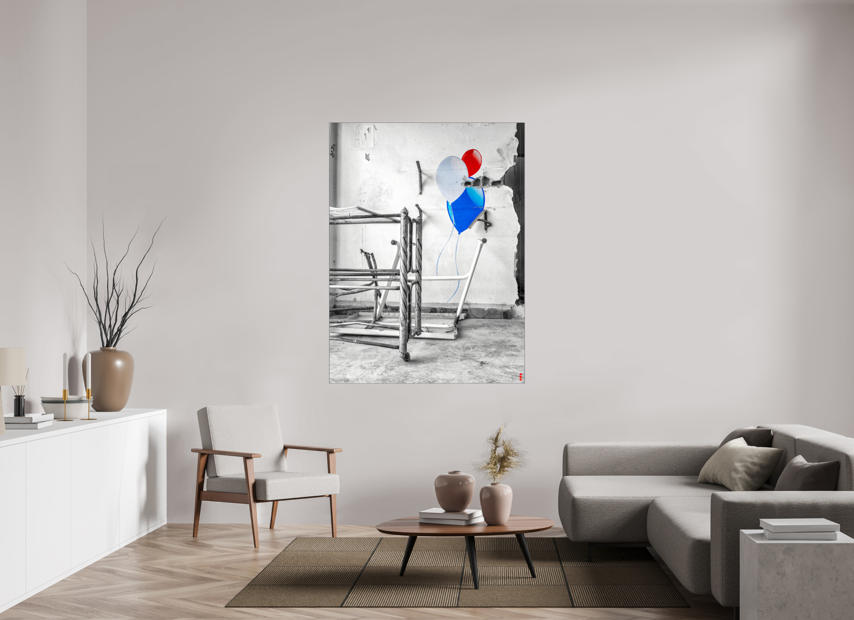 120 x 160 cm, Slimline Einfassung schwarz unter 2mm Acrylglas FA SCSI Mursal III