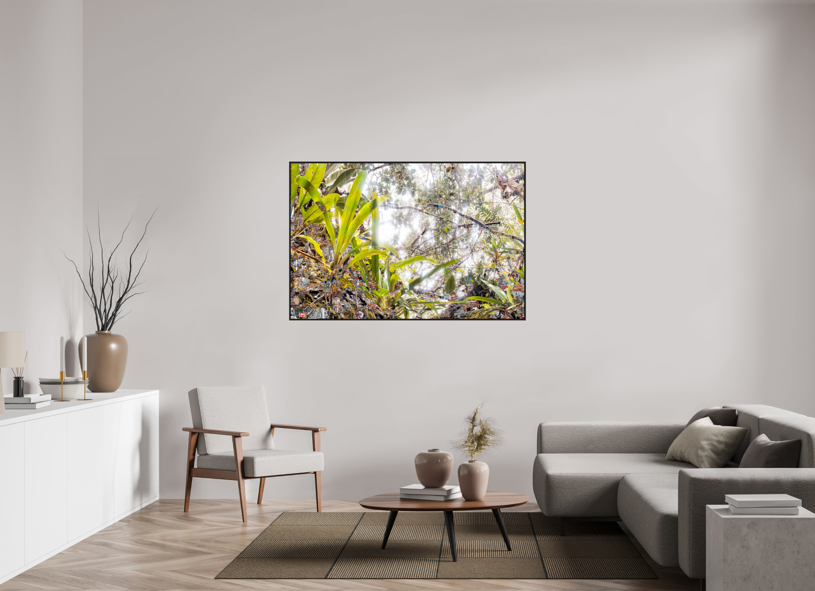 150 x 100 cm, Schattenfugen-Rahmen schwarz & 2mm Acrylglas FA HP Amara I