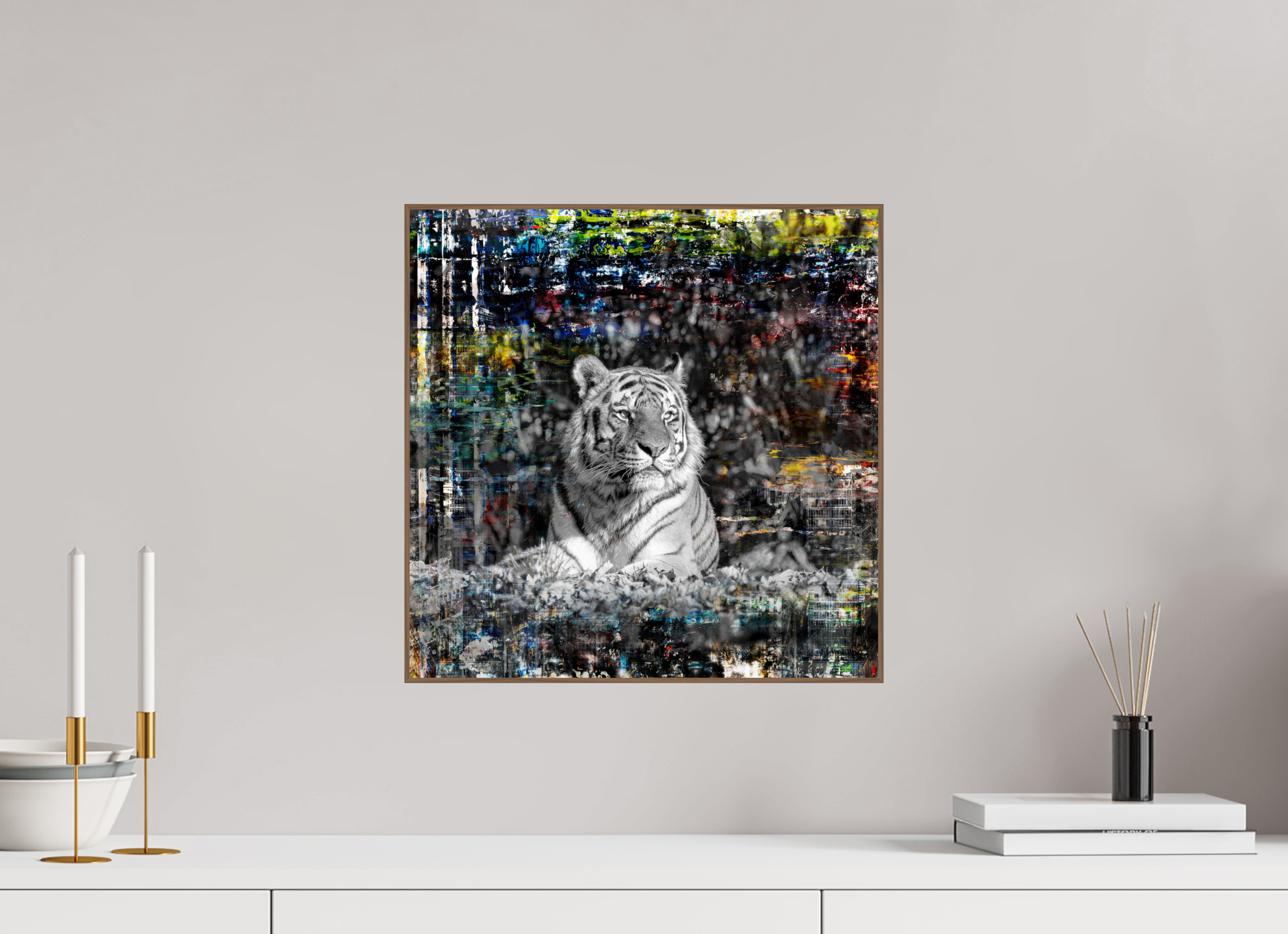 40 x 40 cm, Foto in ArtBox aus Massivholz Nussbaum RED³ WC Lubaya II