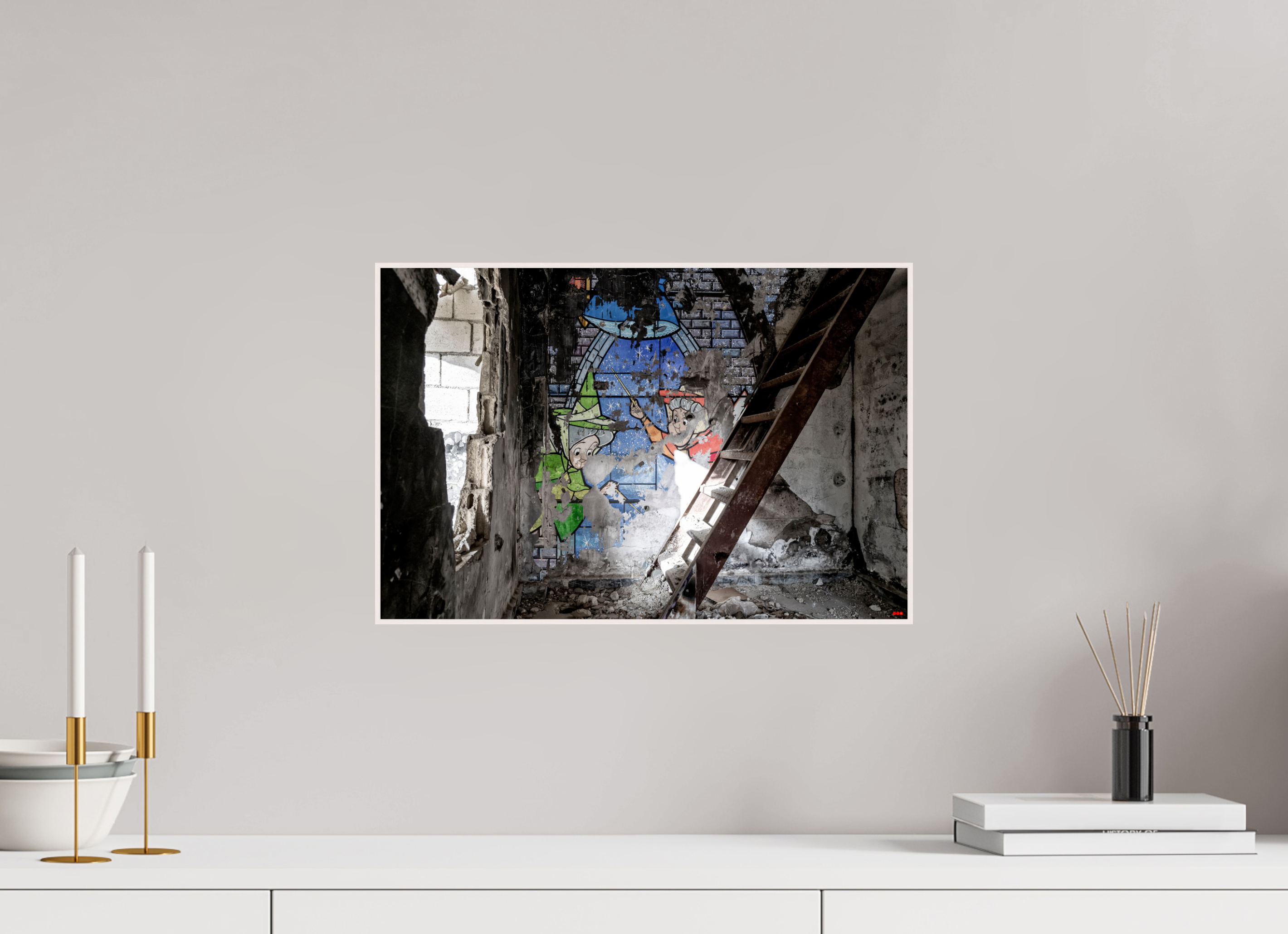 45 x 30 cm, Foto in ArtBox aus Massivholz Ahorn weiß RED³ SCSI Mazaya I