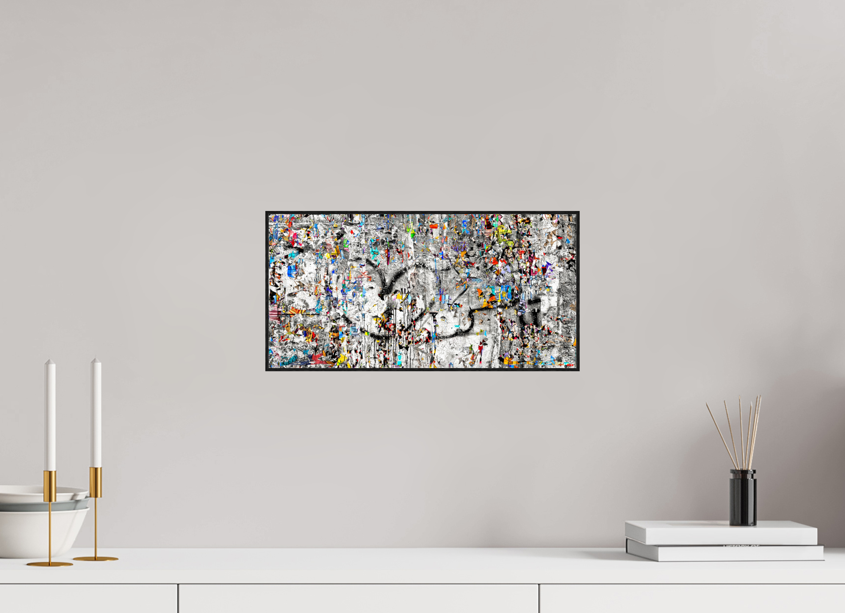 40 x 20 cm, Foto in ArtBox aus Massivholz Eiche schwarz RED³ SCSI Mu&