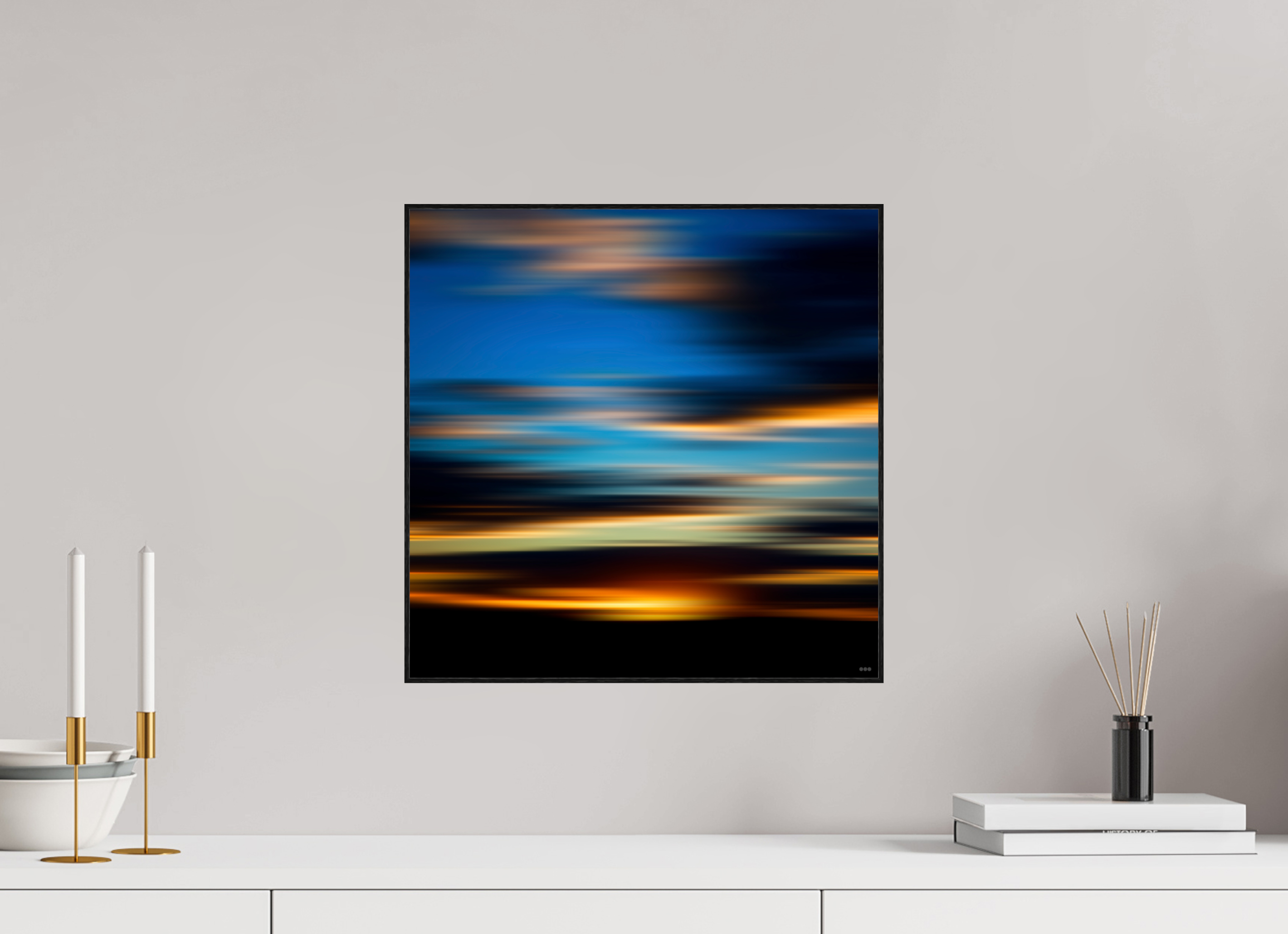 40 x 40 cm, Foto in ArtBox aus Massivholz Eiche schwarz RED³ PH Nahara II