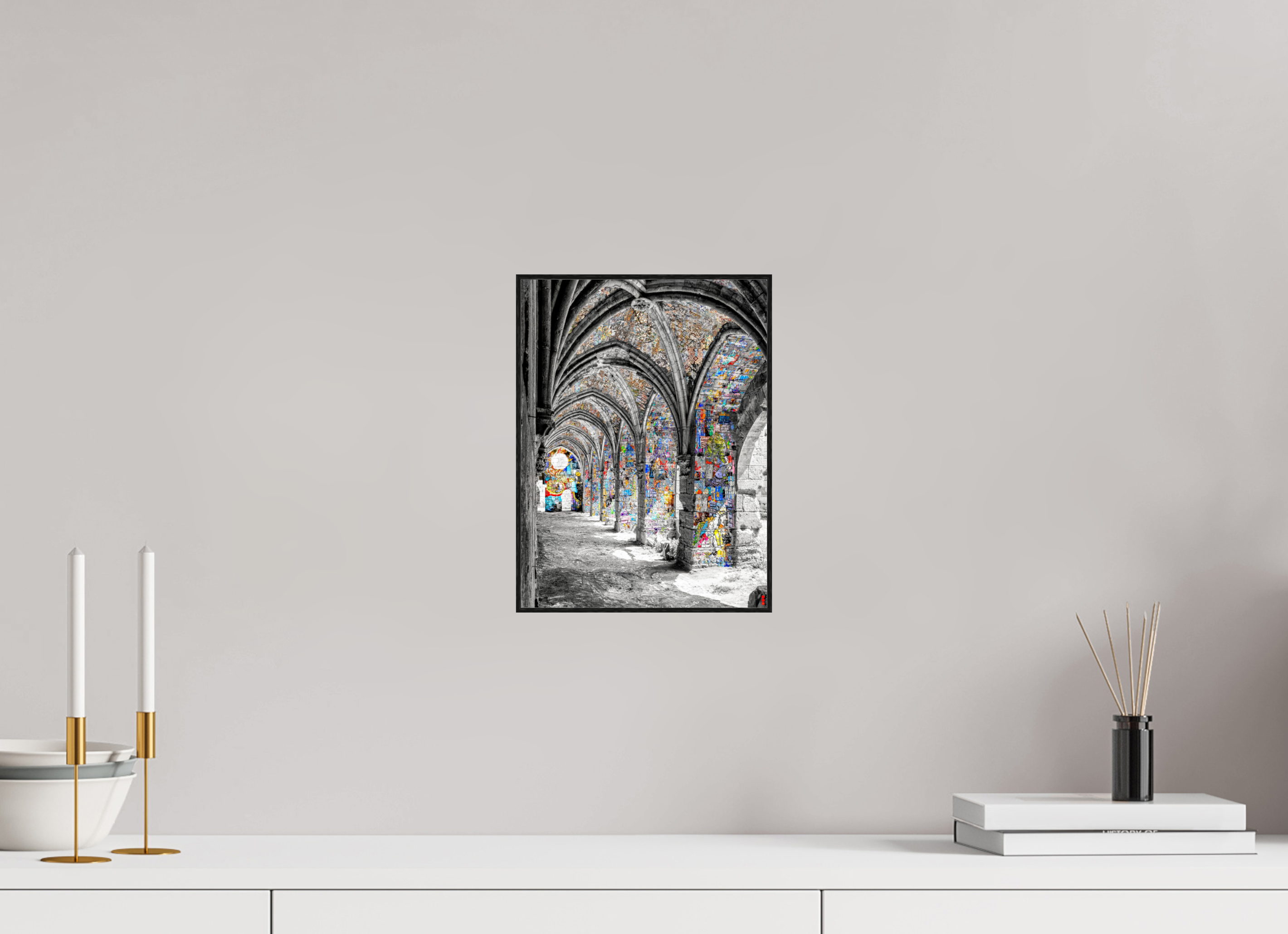 21 x 28 cm, Foto in ArtBox aus Massivholz Eiche schwarz RED³ SCSI Malik III