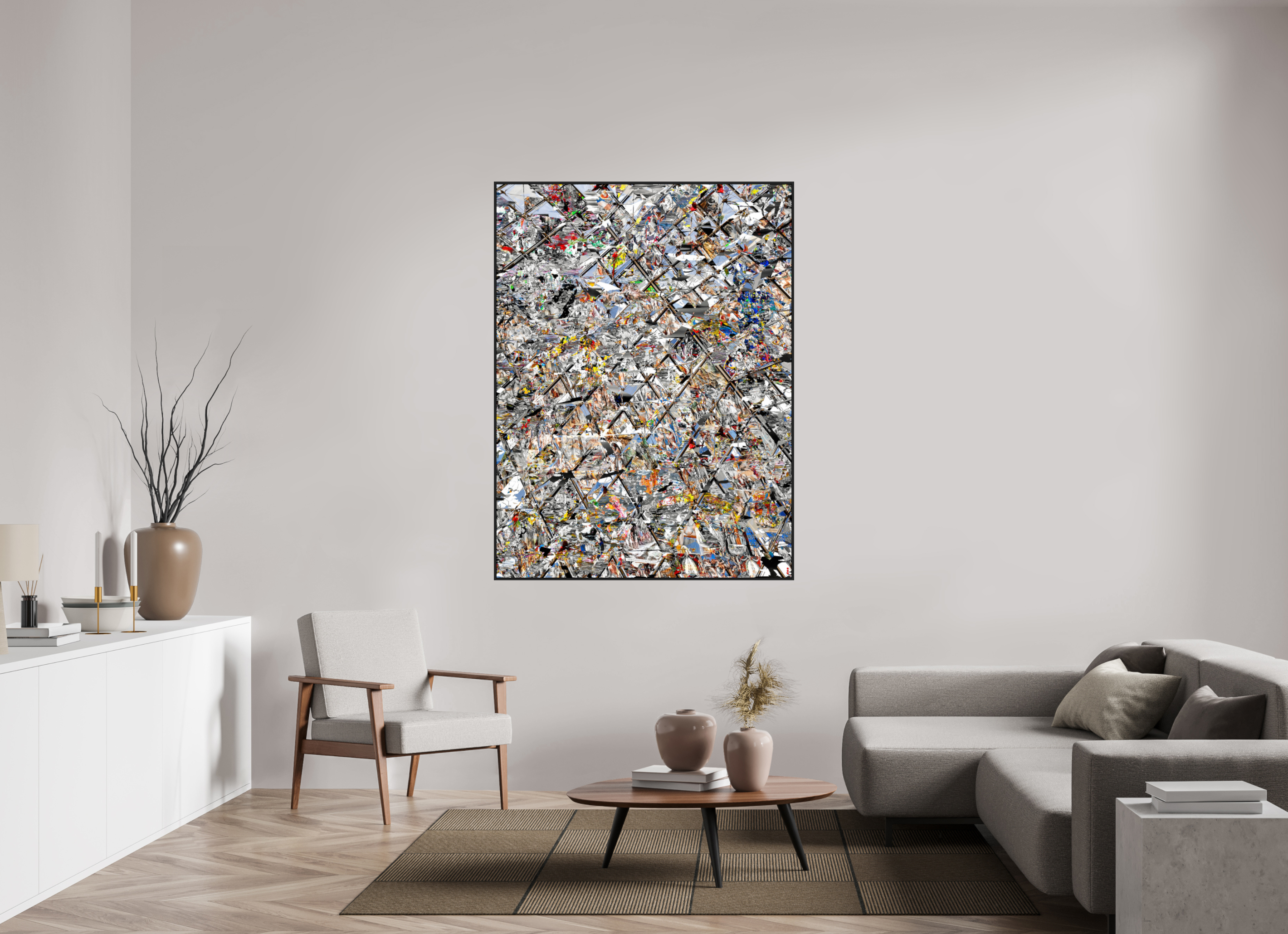 120 x 160 cm, Schattenfugen-Rahmen schwarz & 2mm Acrylglas FA HP Lacrimosa III