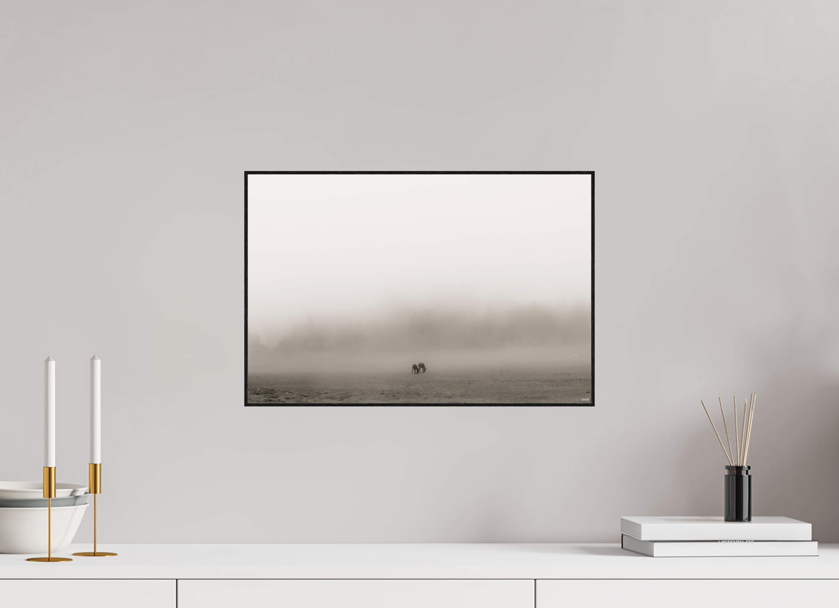 45 x 30 cm, Foto in ArtBox aus Massivholz Eiche schwarz RED³ PH Mamello I