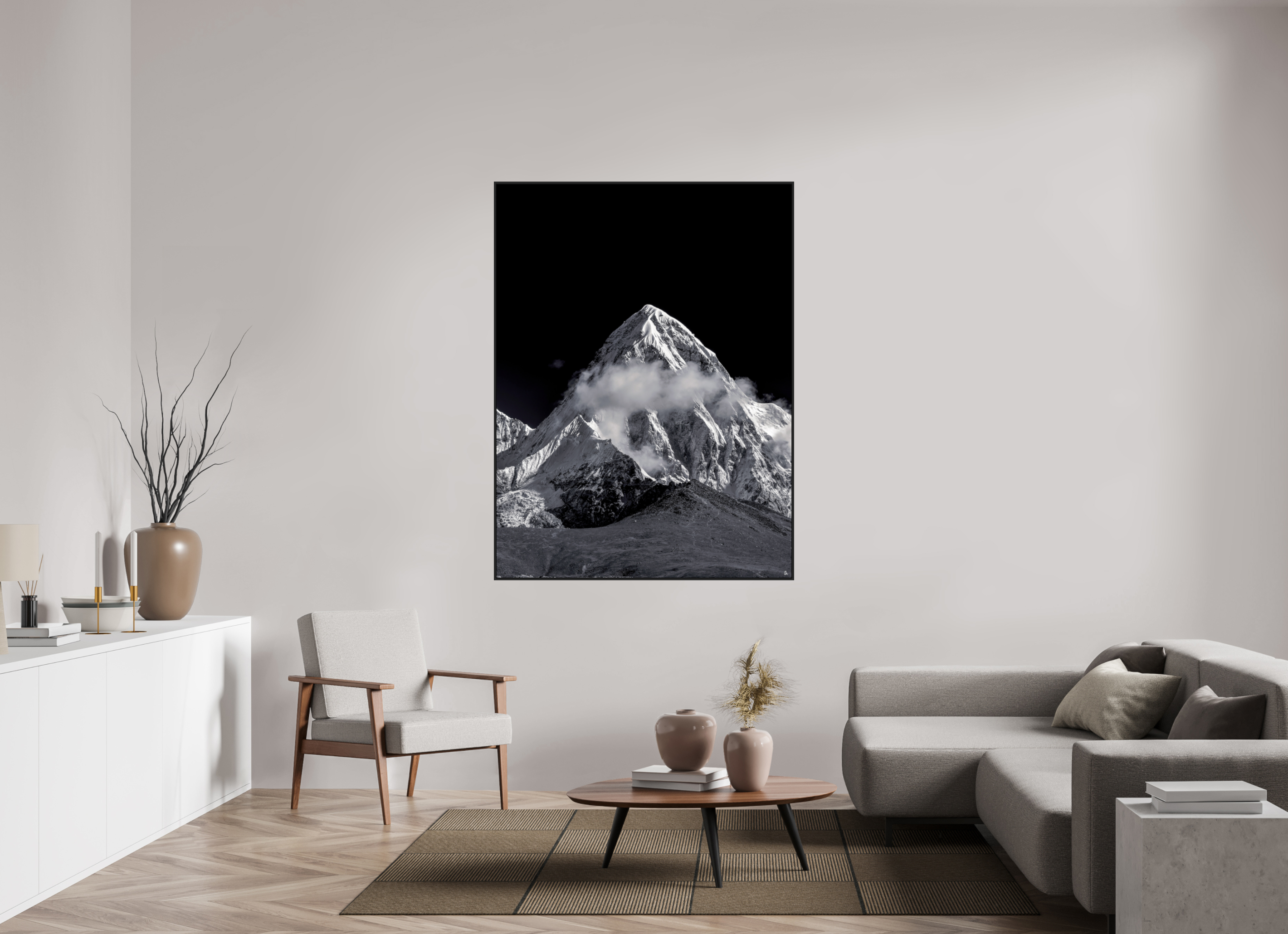 120 x 160 cm, Schattenfugen-Rahmen schwarz & 2mm Acrylglas FA PH Samten III