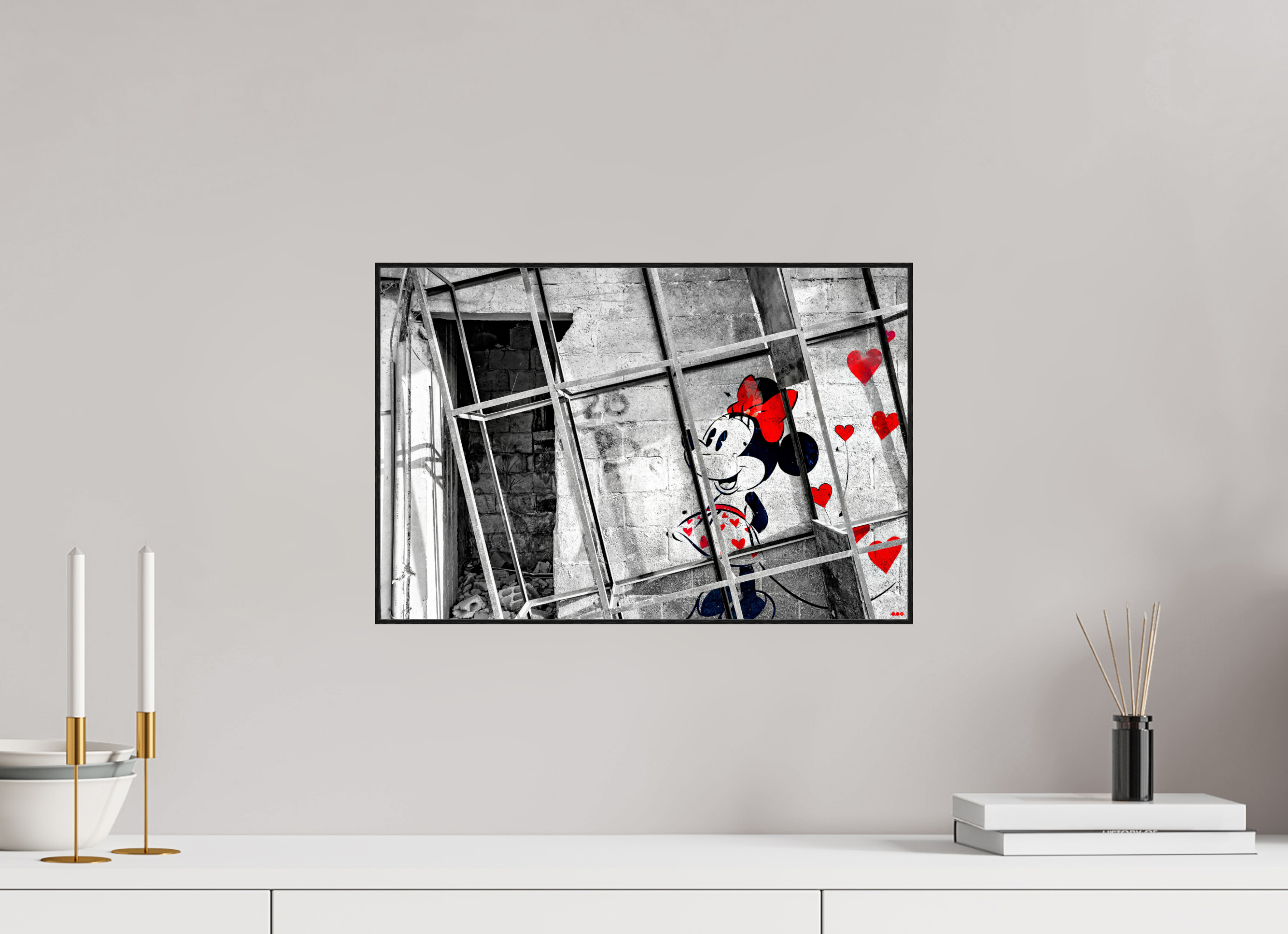 45 x 30 cm, Foto in ArtBox aus Massivholz Eiche schwarz RED³ SCSI Madiar I