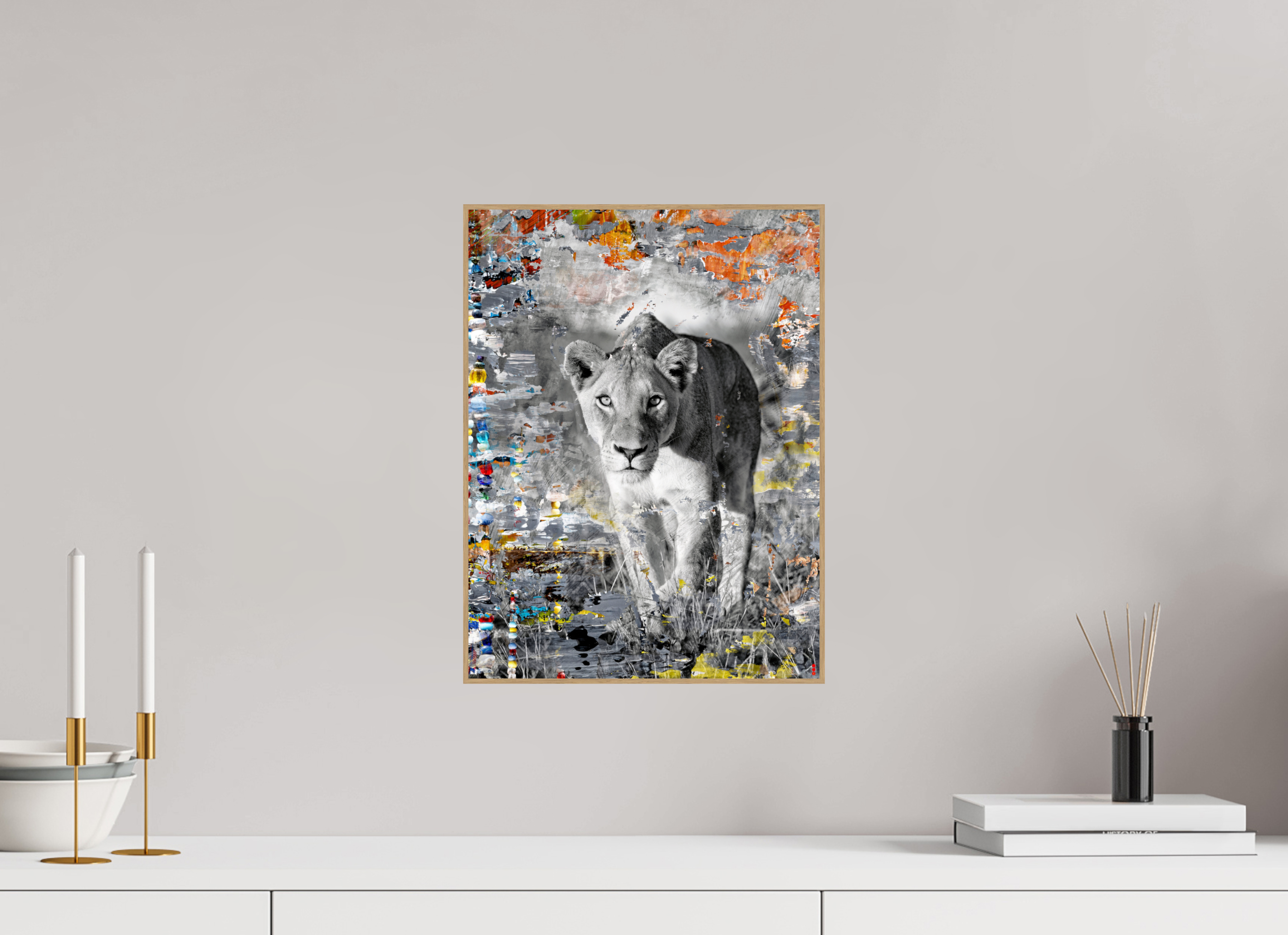 30 x 40 cm, Foto in ArtBox aus Massivholz Eiche natur RED³ WC Lamaya III