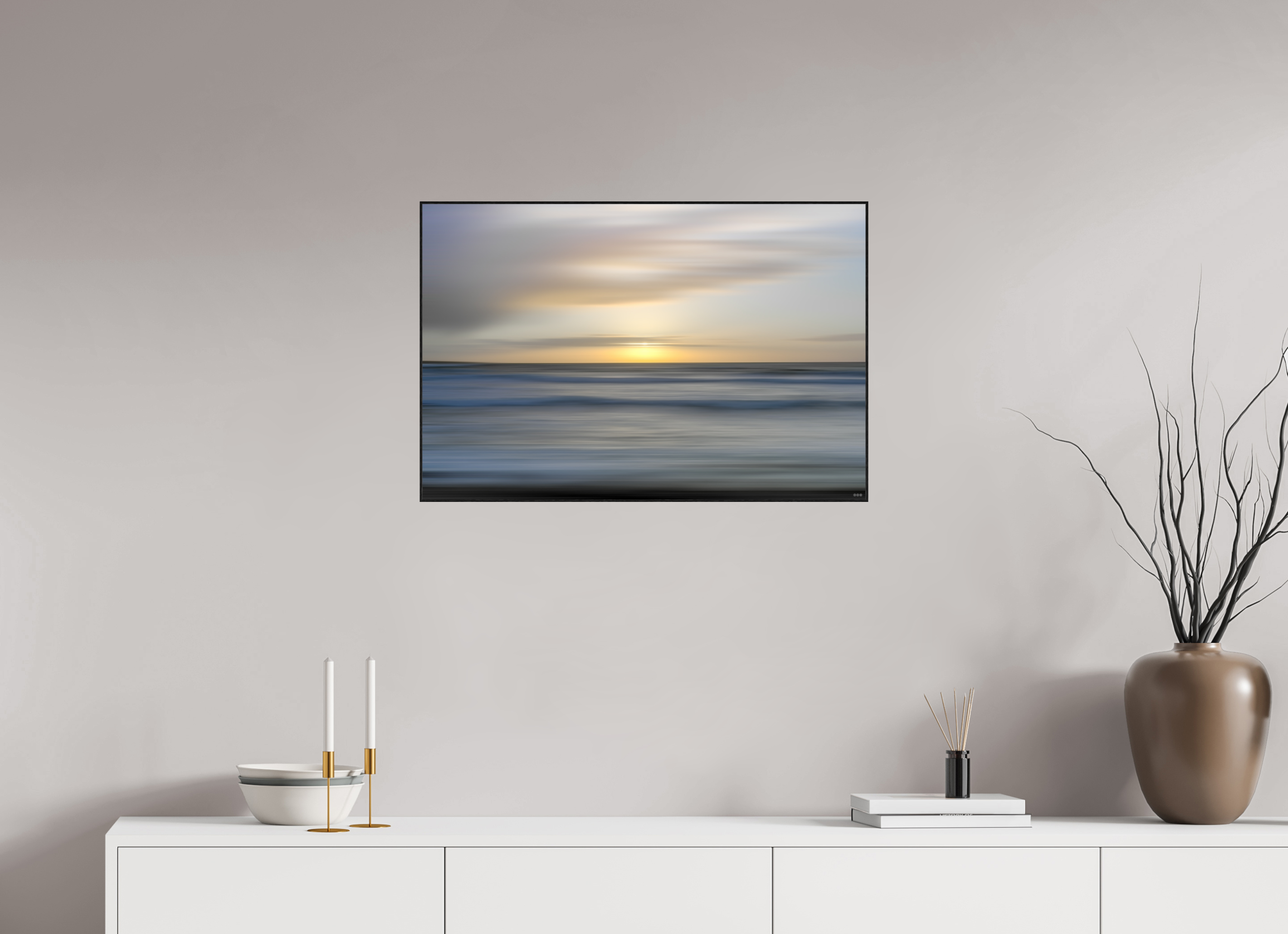 75 x 50 cm, Foto in ArtBox aus Massivholz Eiche schwarz RED³ PH Salome I