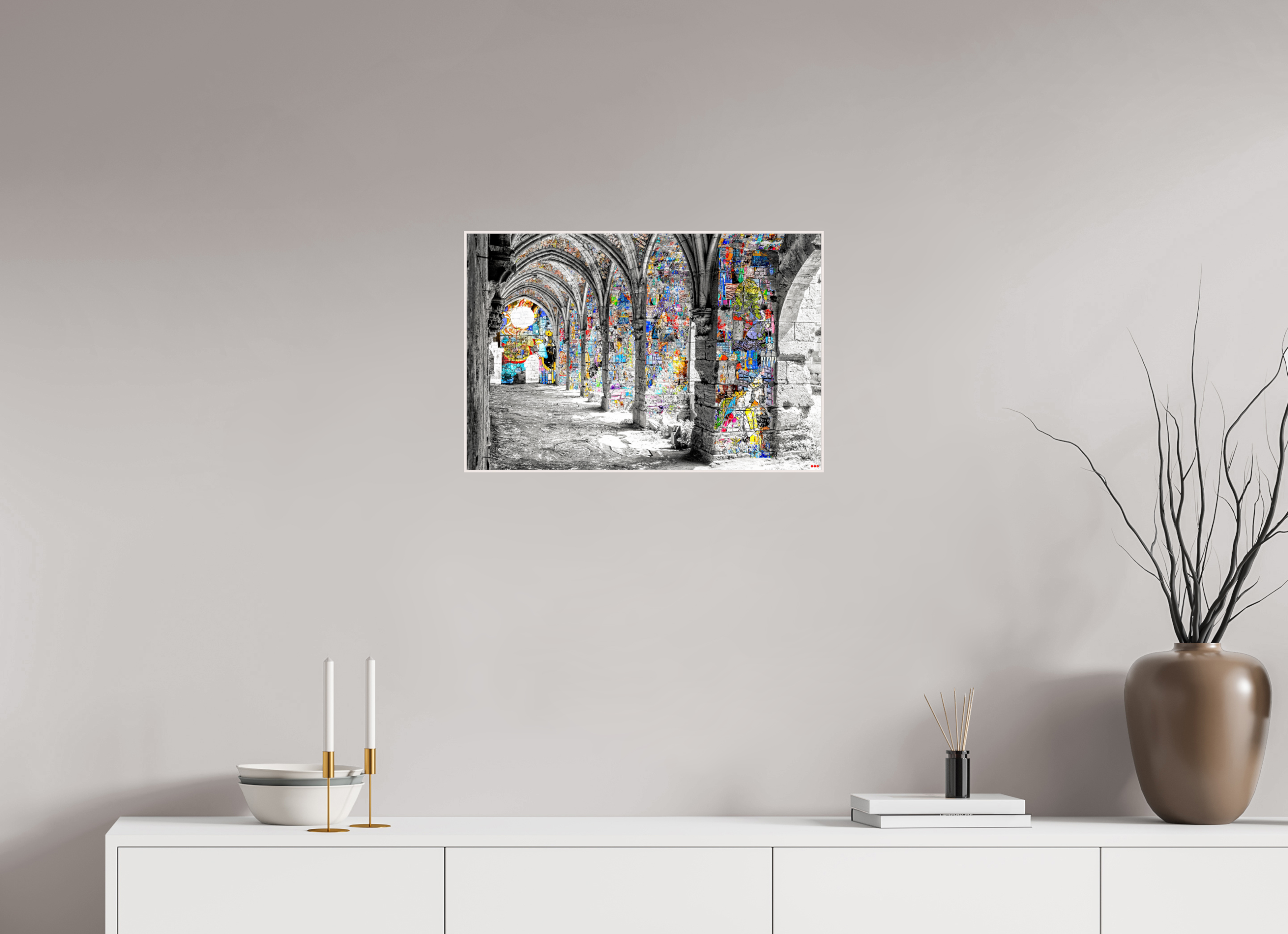 60 x 40 cm, Foto in ArtBox aus Massivholz Ahorn weiß RED³ SCSI Malik I