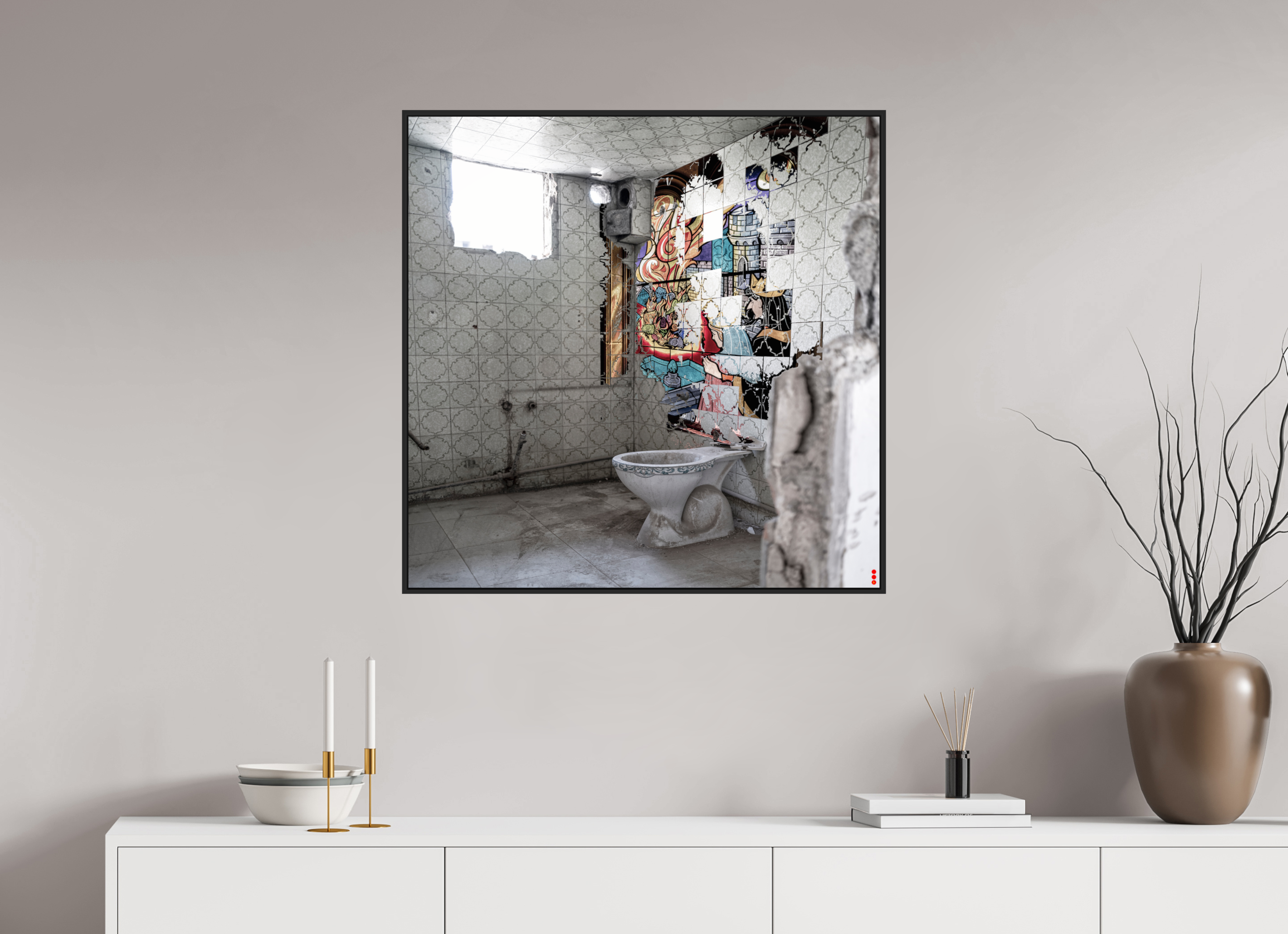 80 x 80 cm, Schattenfugen-Rahmen schwarz & 2mm Acrylglas FA SCSI Masirah II