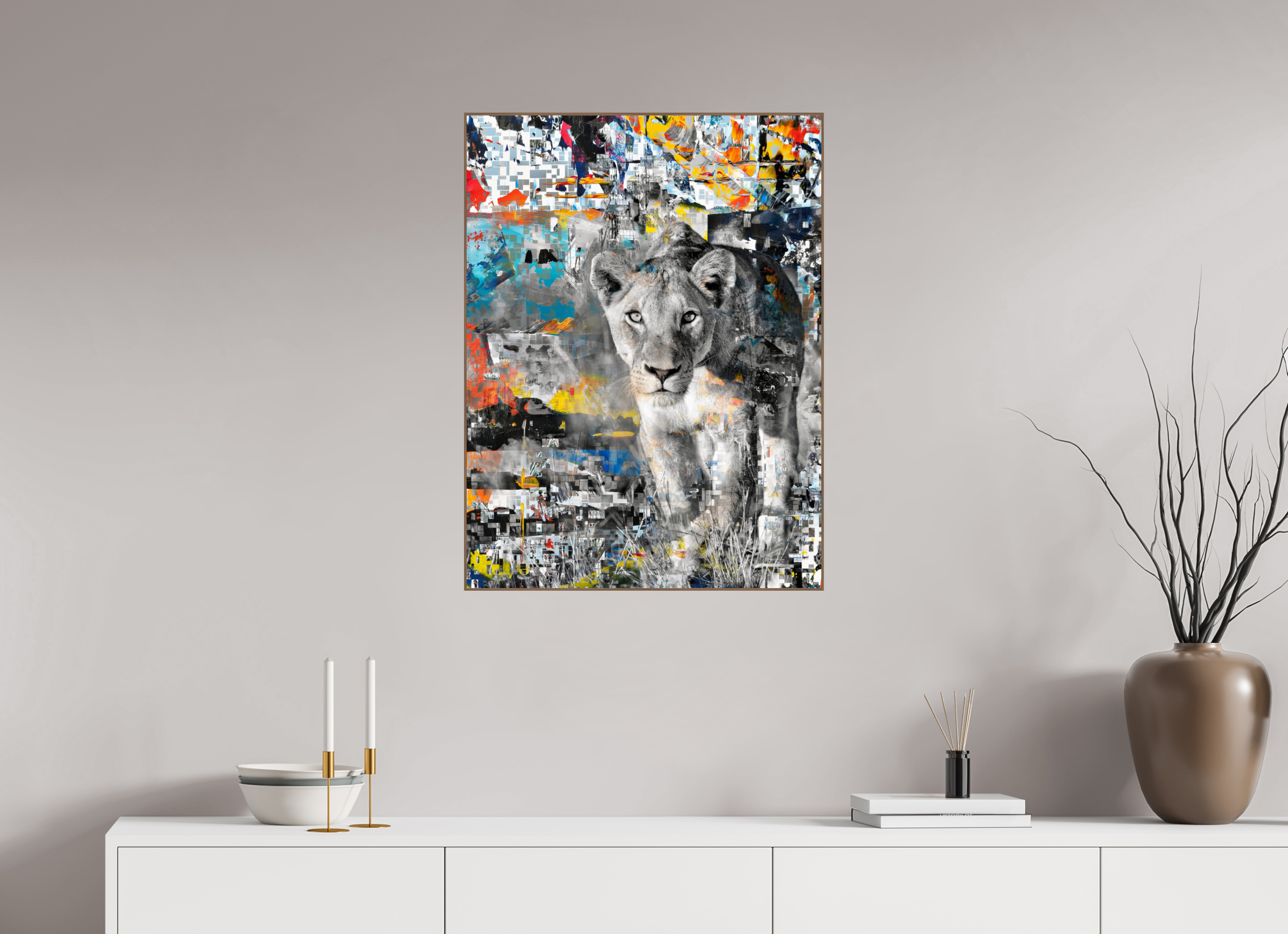 60 x 80 cm, Foto in ArtBox aus Massivholz Nussbaum RED³ Kachine III