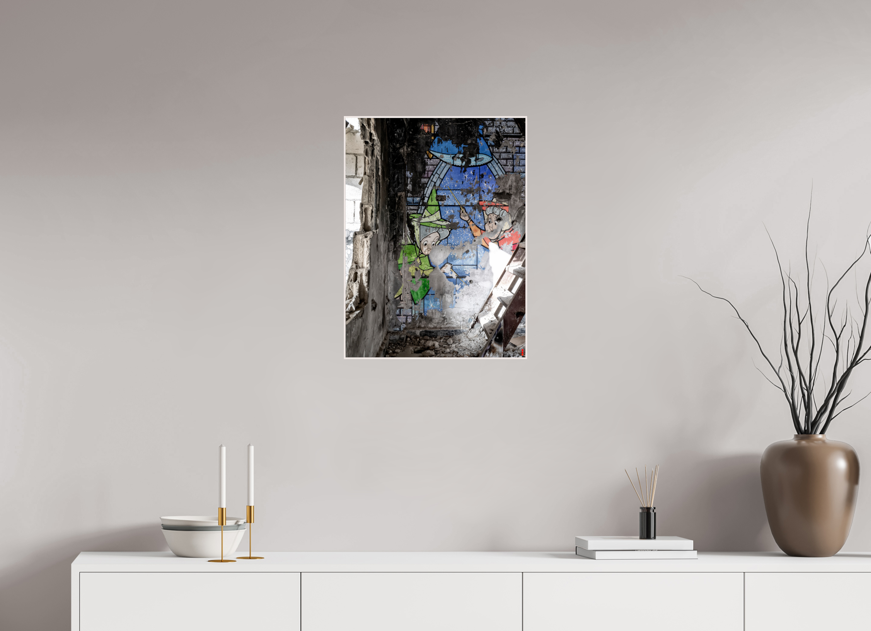 45 x 60 cm, Foto in ArtBox aus Massivholz Ahorn weiß RED³ SCSI Mazaya III