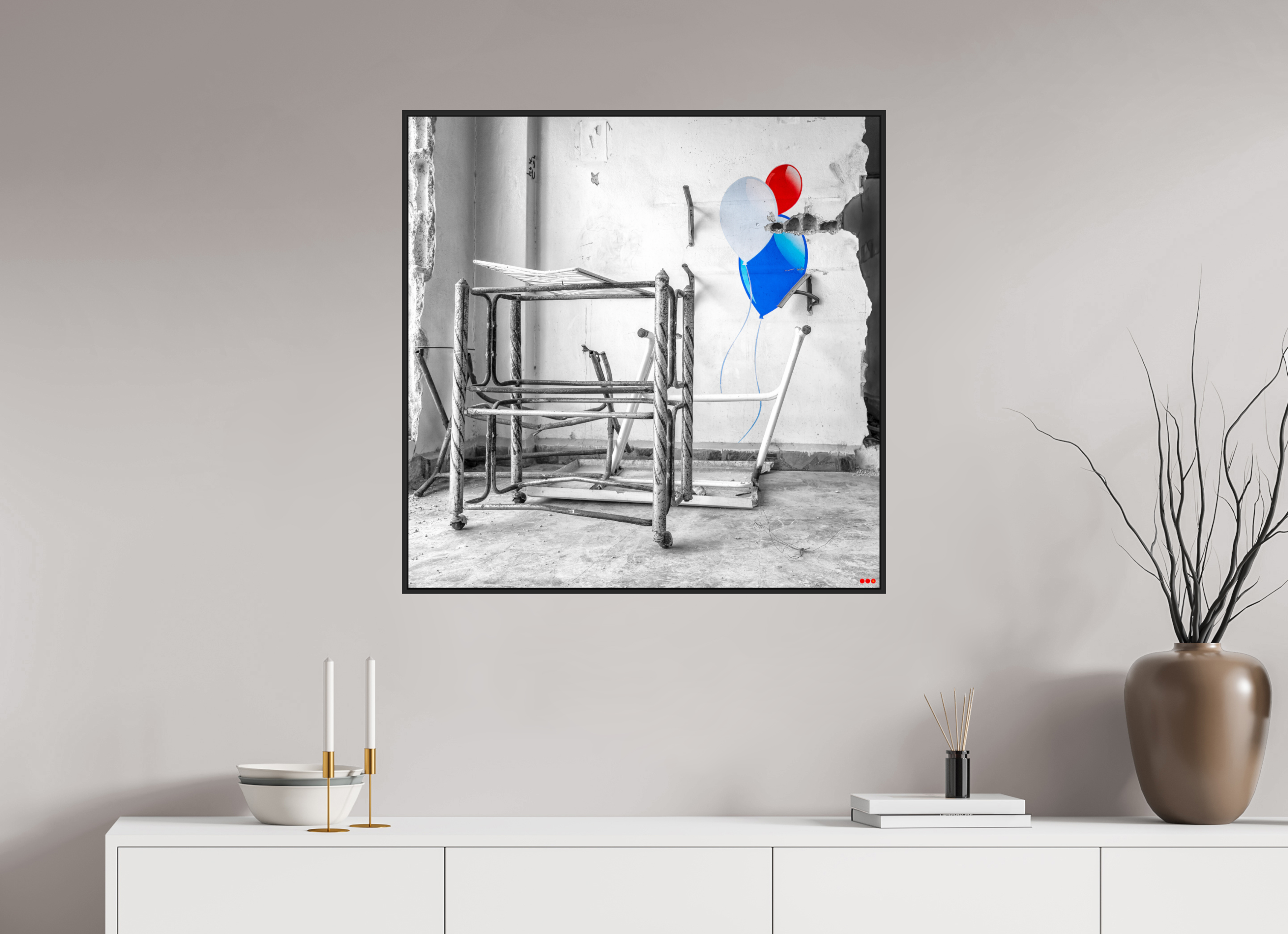 80 x 80 cm, Schattenfugen-Rahmen schwarz & 2mm Acrylglas FA SCSI Mursal II