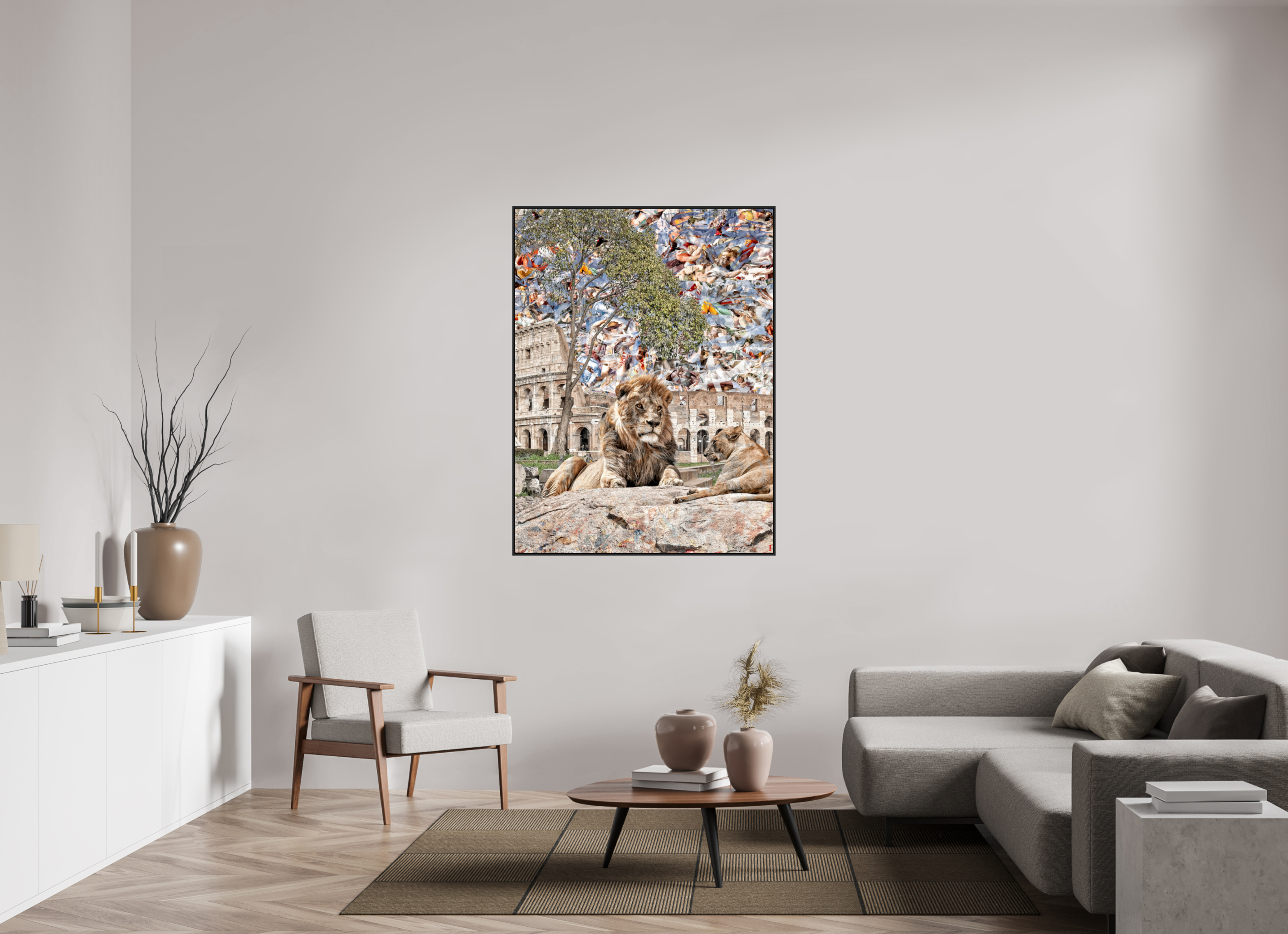 105 x 140 cm, Schattenfugen-Rahmen schwarz & 2mm Acrylglas FA WC Adjesa III