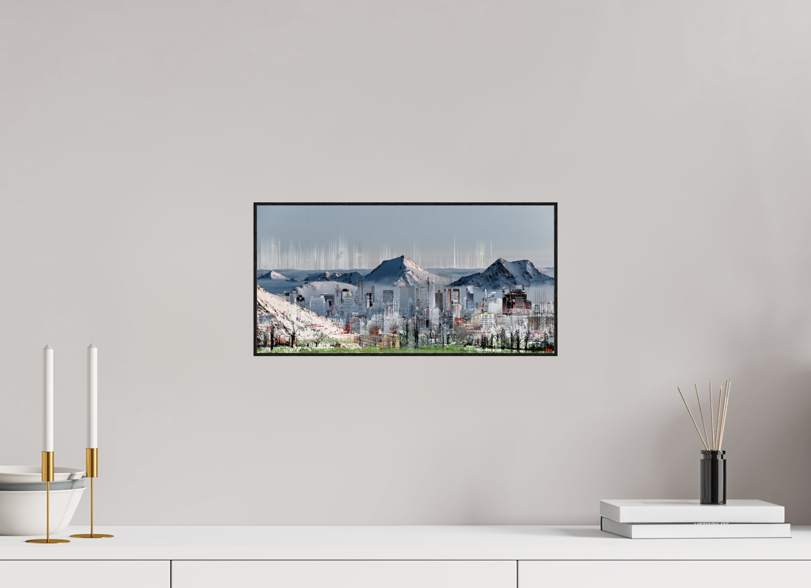 40,3 x 20 cm, Foto in ArtBox aus Massivholz Eiche schwarz RED³ HP Mafuane V