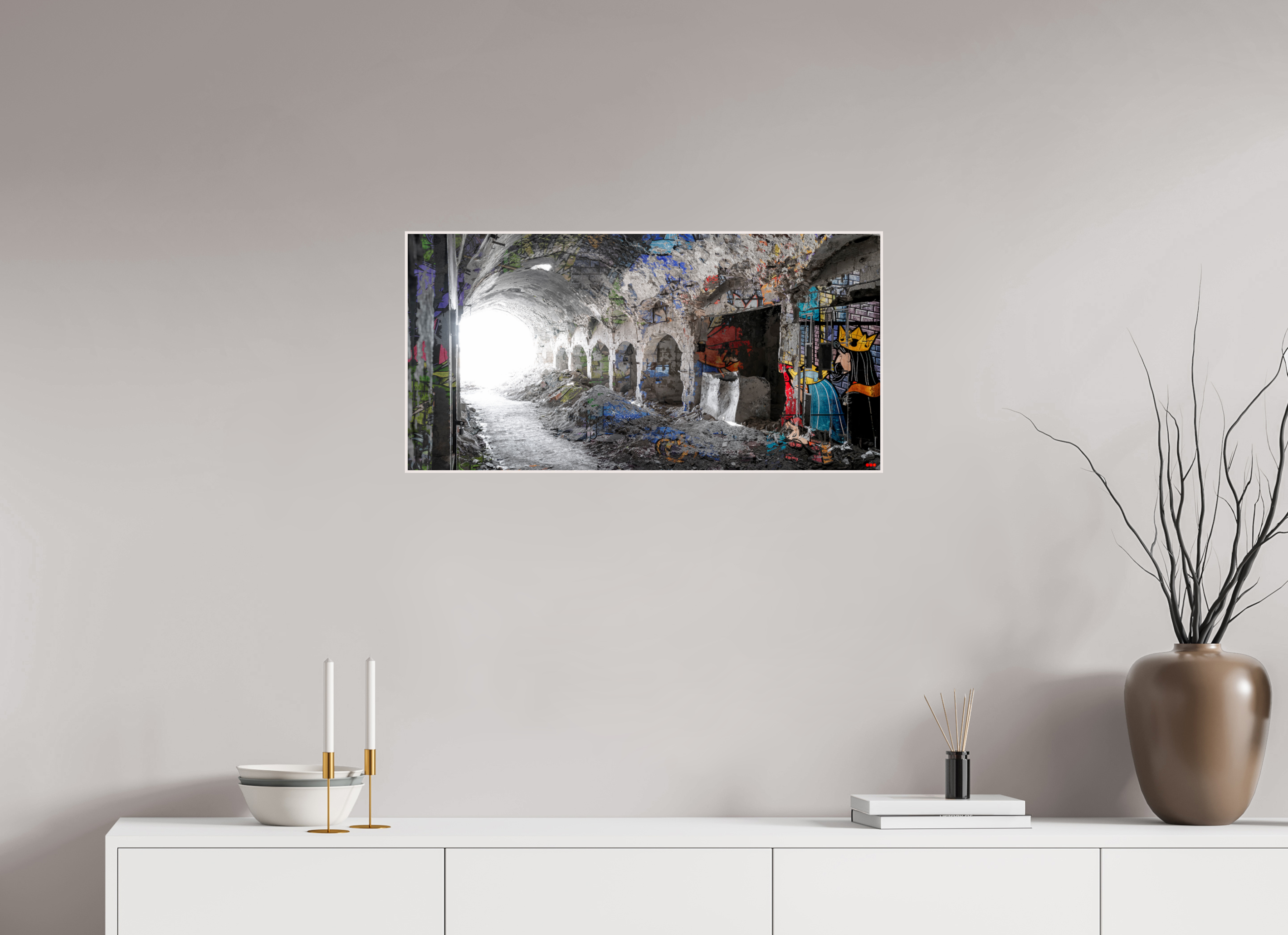 80 x 40 cm, Foto in ArtBox aus Massivholz Ahorn weiß RED³ SCSI Maysa V