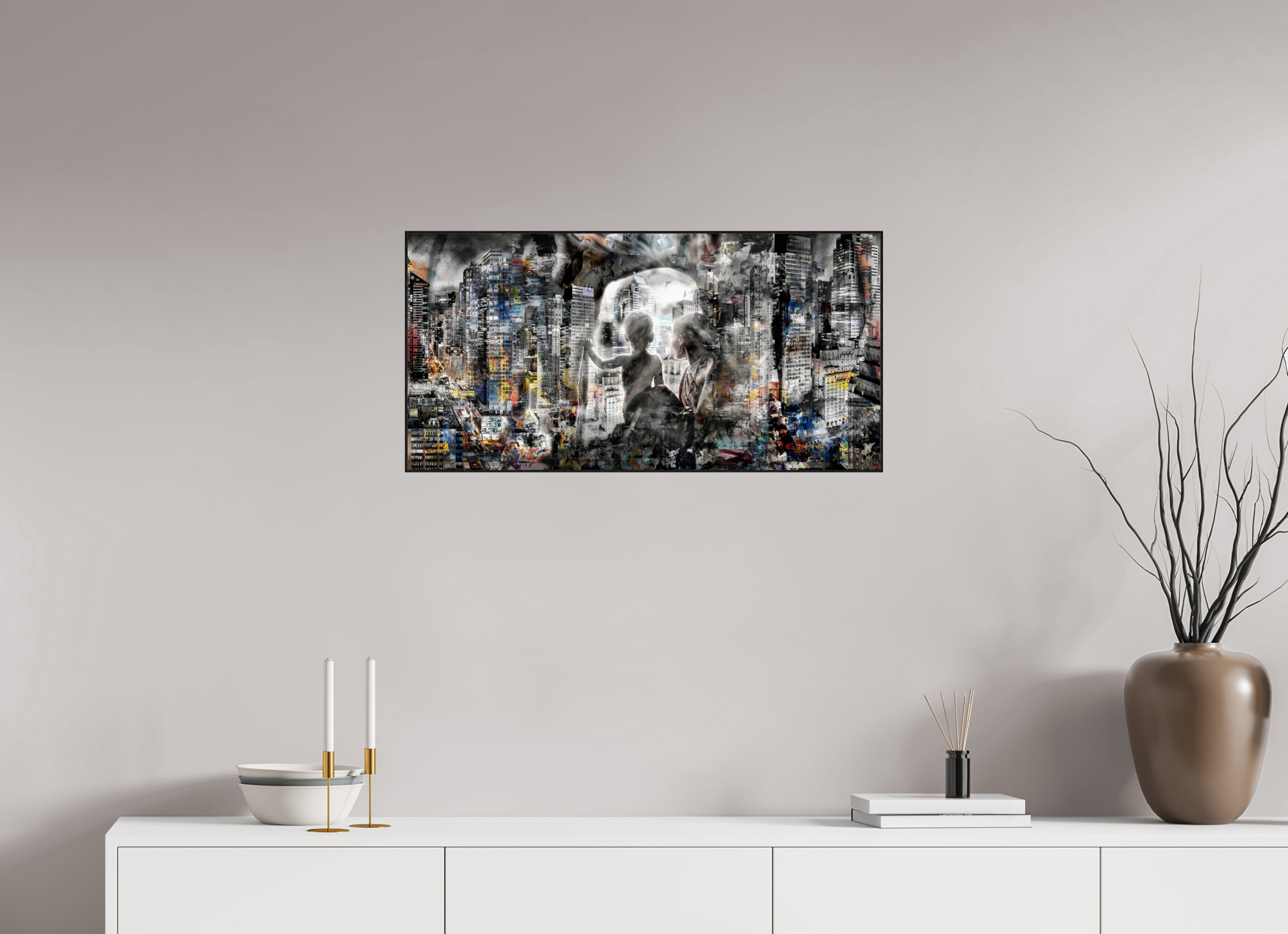 80 x 40 cm, Foto in ArtBox aus Massivholz Eiche schwarz RED³ HP Sukama V