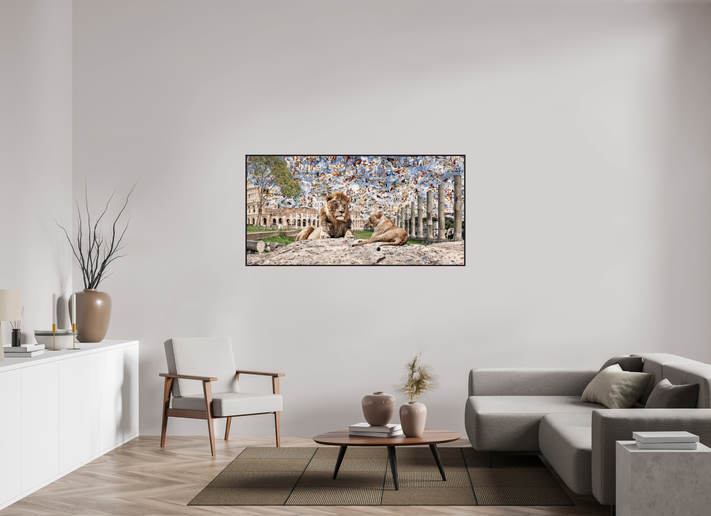 160 x 80 cm, Schattenfugen-Rahmen schwarz & 2mm Acrylglas FA WC Adjesa V