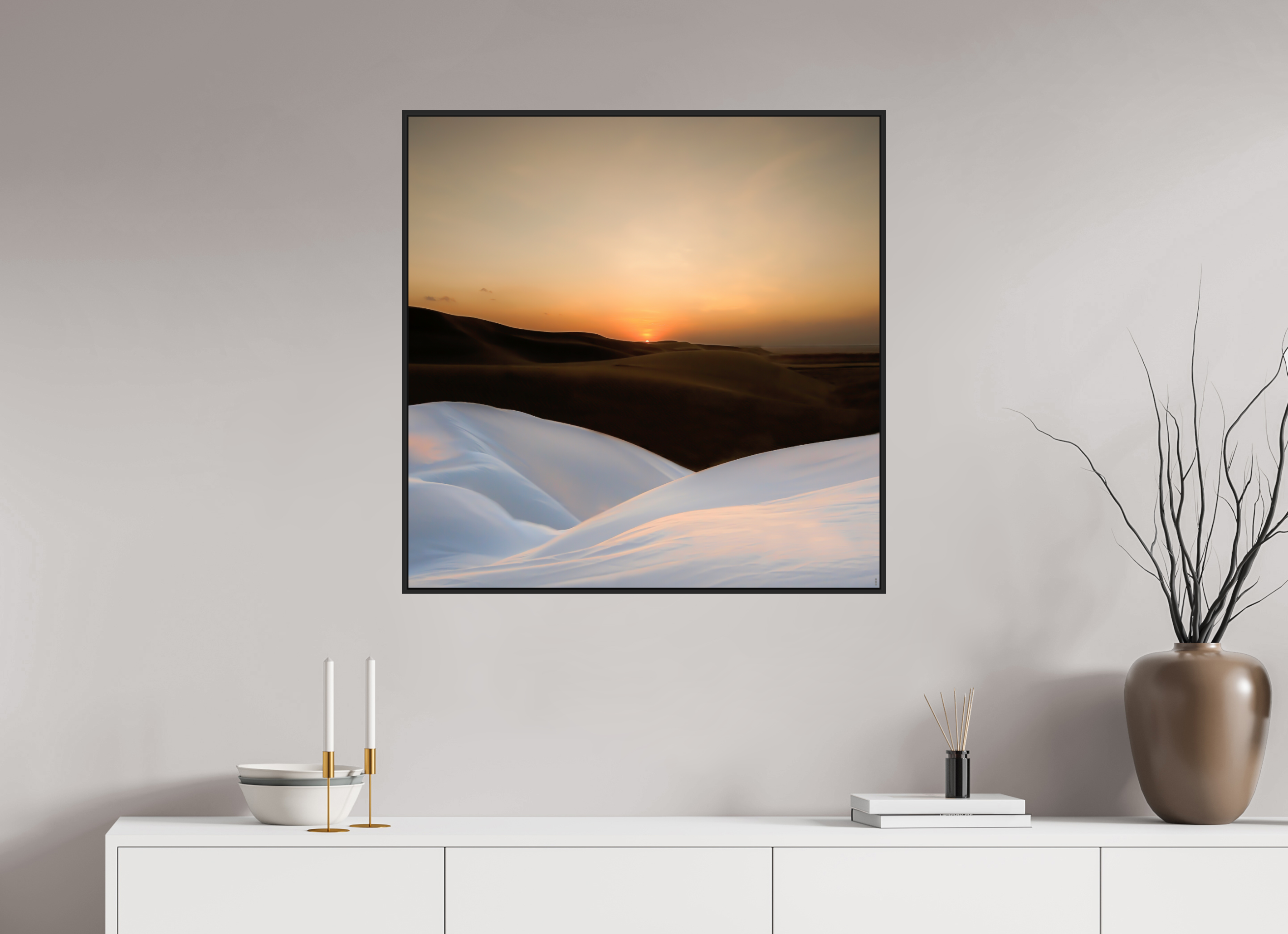 80 x 80 cm, Schattenfugen-Rahmen schwarz & 2mm Acrylglas FA PH Amirah II