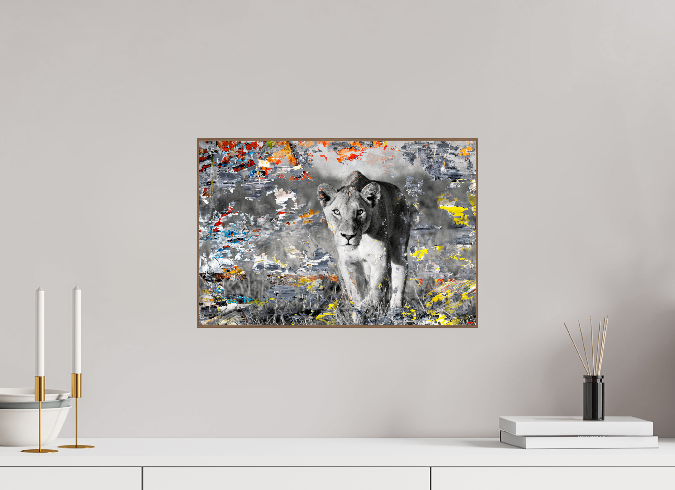 45 x 30 cm, Foto in ArtBox aus Massivholz Nussbaum RED³ WC Lamaya I