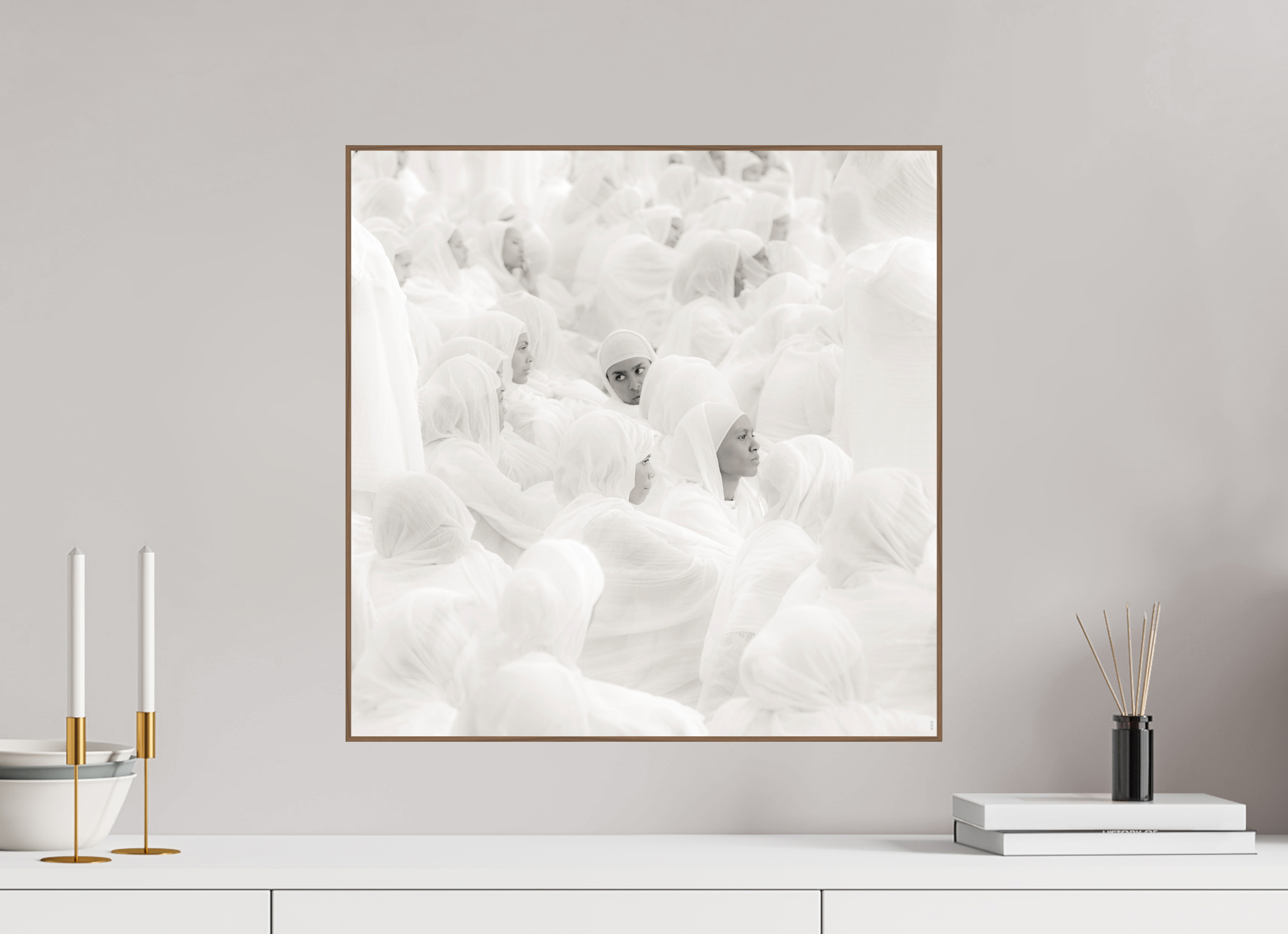 50 x 50 cm, Foto in ArtBox aus Massivholz Nussbaum RED³ PH Malia II