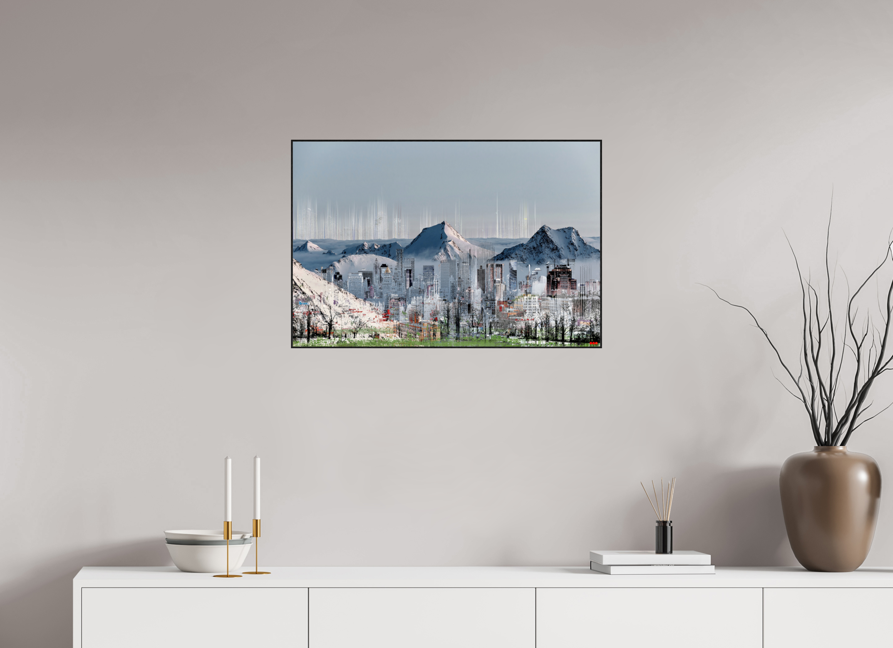 75 x 50 cm, Foto in ArtBox aus Massivholz Eiche schwarz RED³ HP Mafuane I