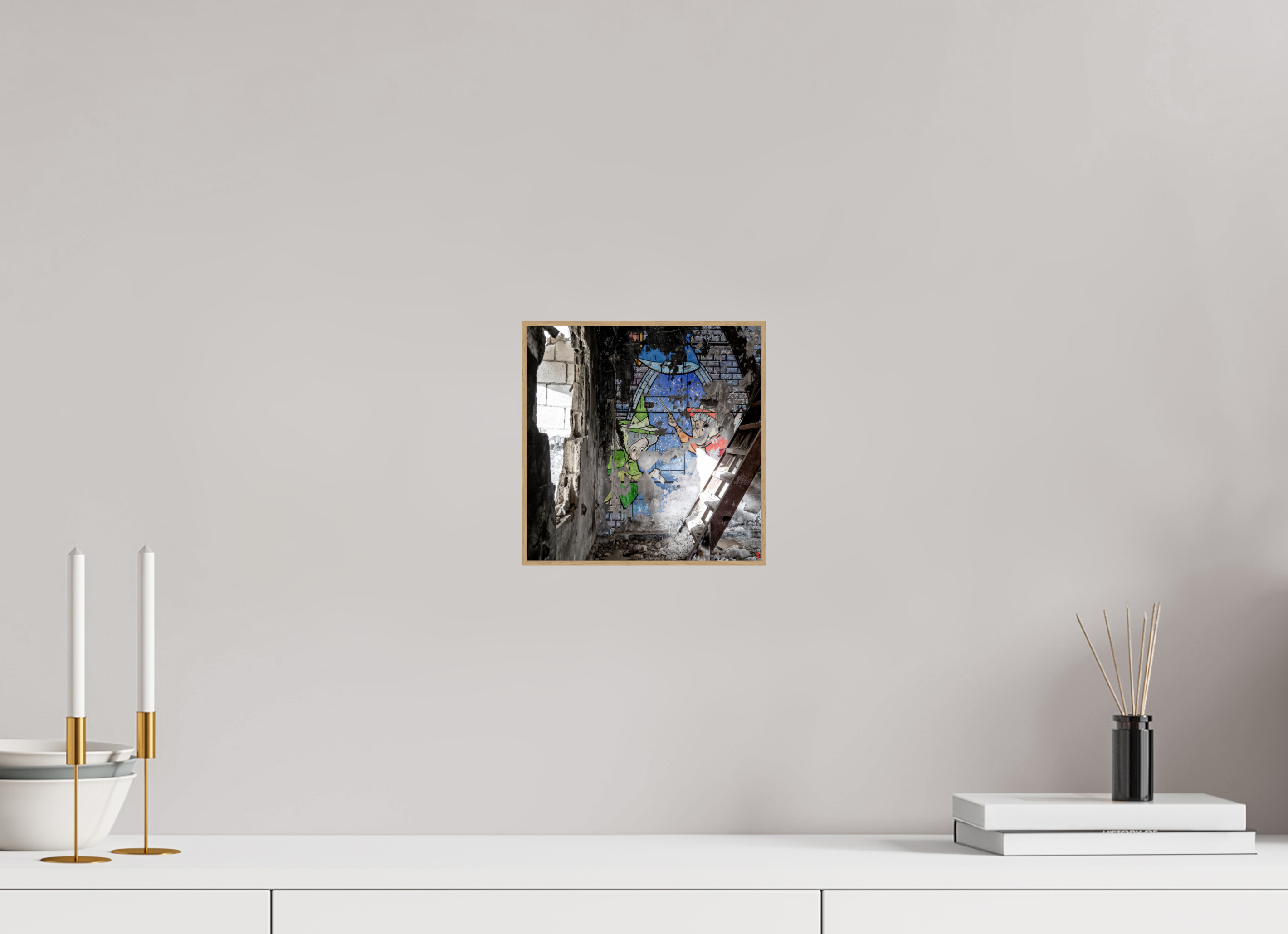 20 x 20 cm, Foto in ArtBox aus Massivholz Eiche natur RED³ SCSI Mazaya II