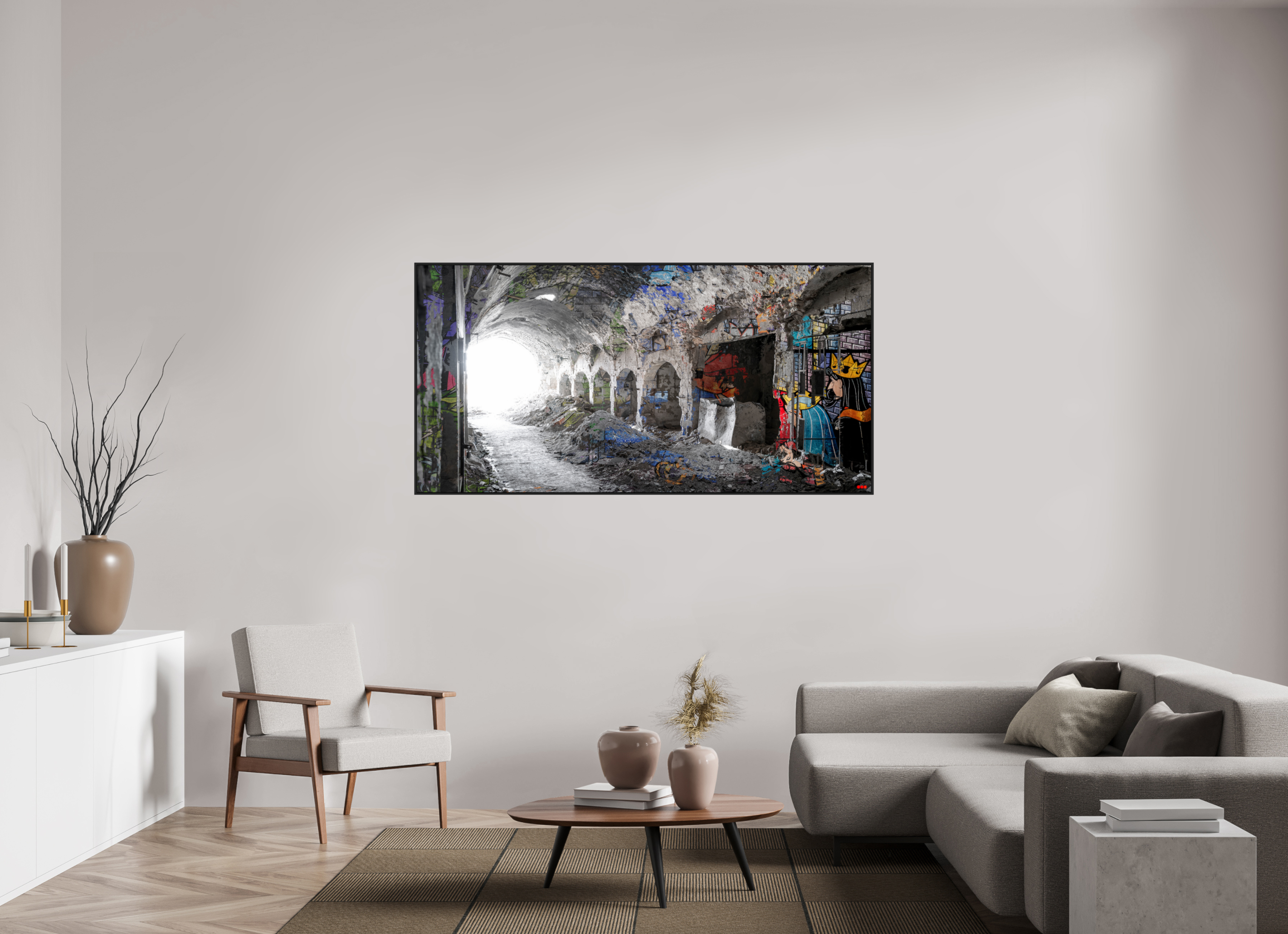 180 x 90 cm, Schattenfugen-Rahmen schwarz & 2mm Acrylglas FA SCSI Maysa V